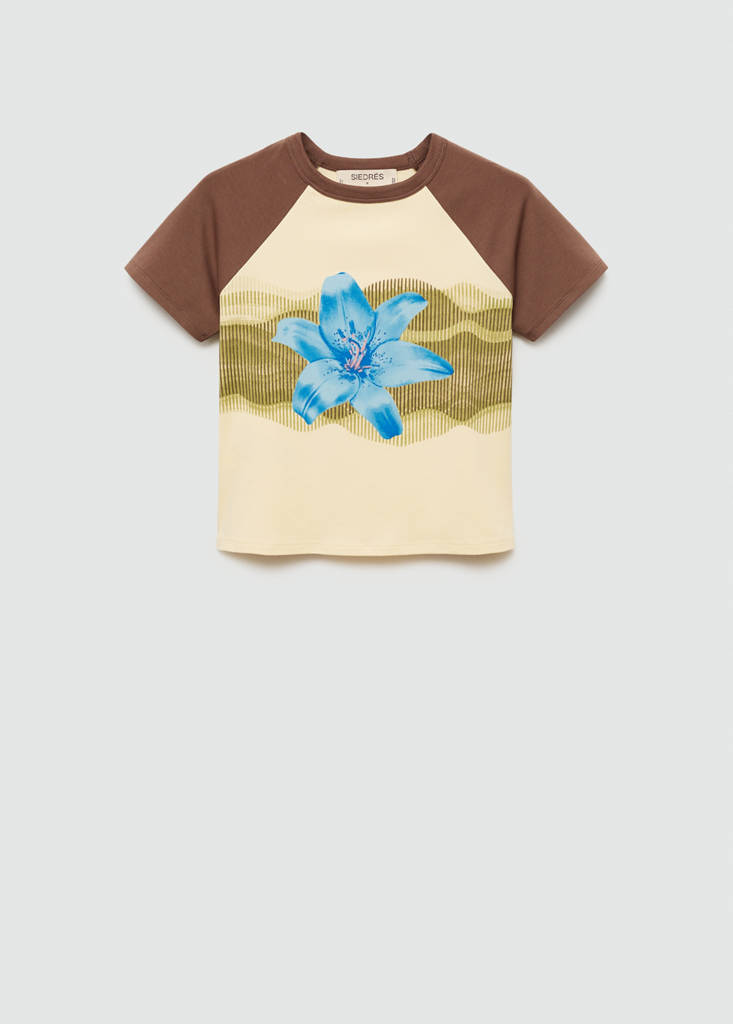 Floral print T-shirt — Vanilla