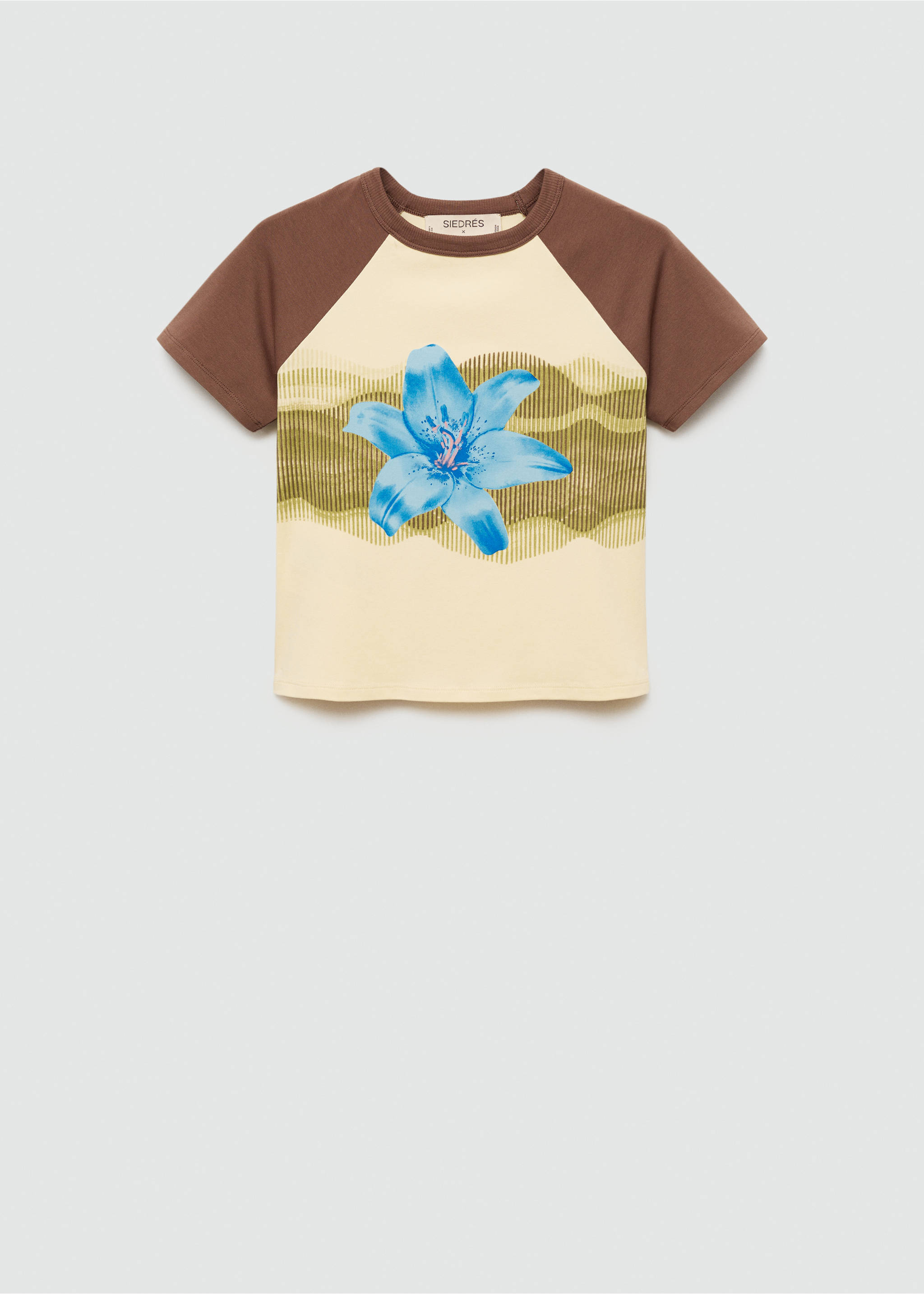 Floral print T-shirt - Article without model, Vanilla. Ref: 77090625-00.