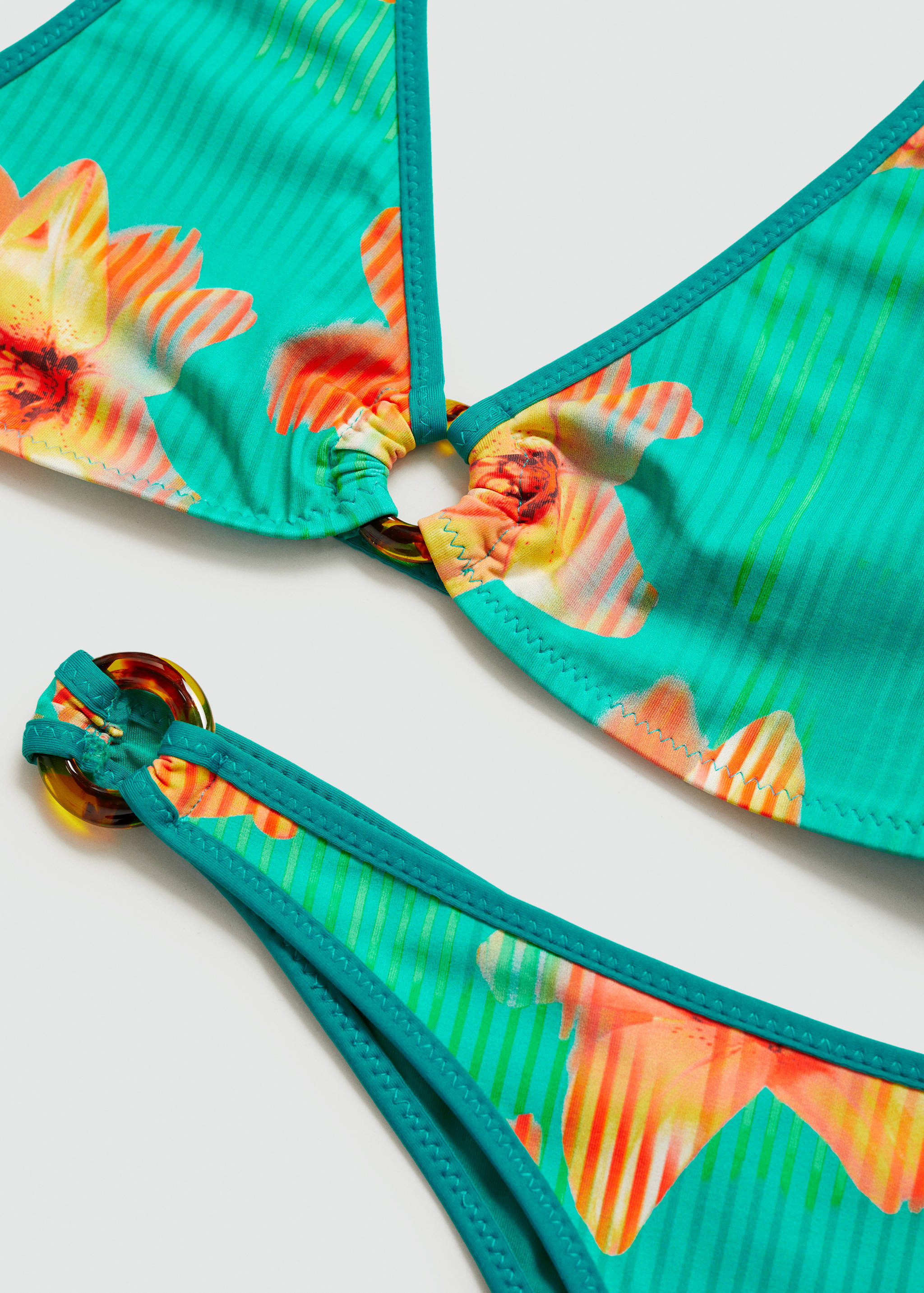 装饰性圆环比基尼上衣 - null