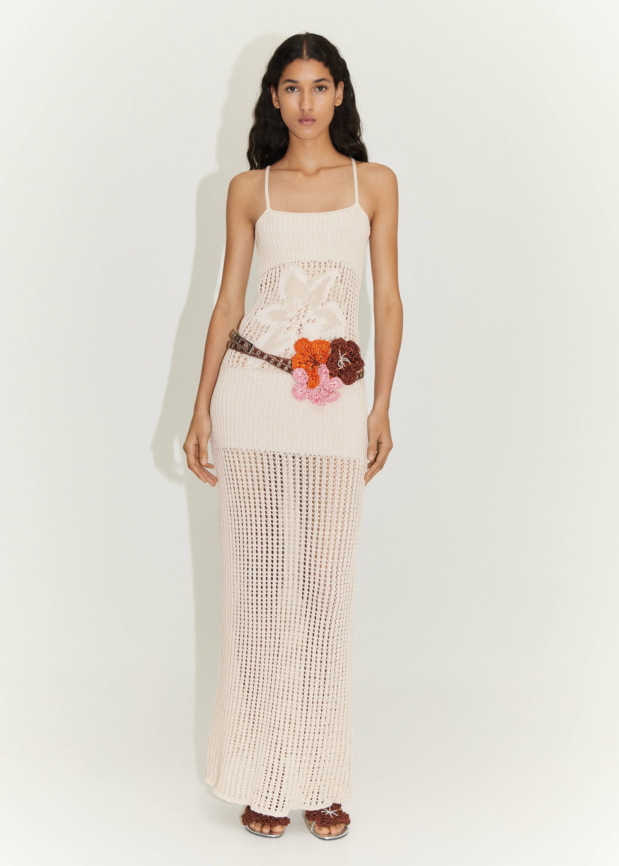 Floral knitted maxi-dress - General plane