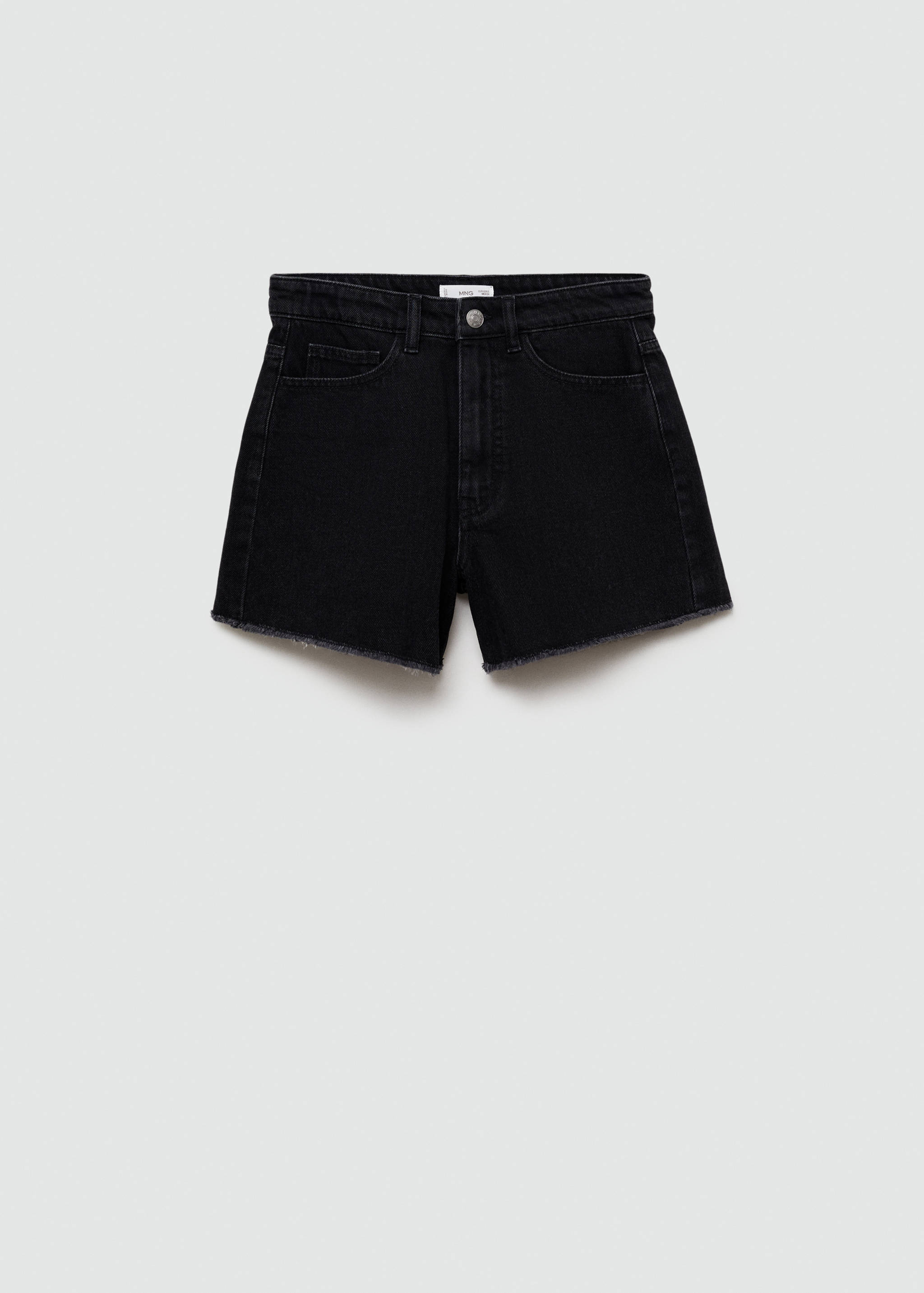 Denim shorts with frayed hem - Article without model