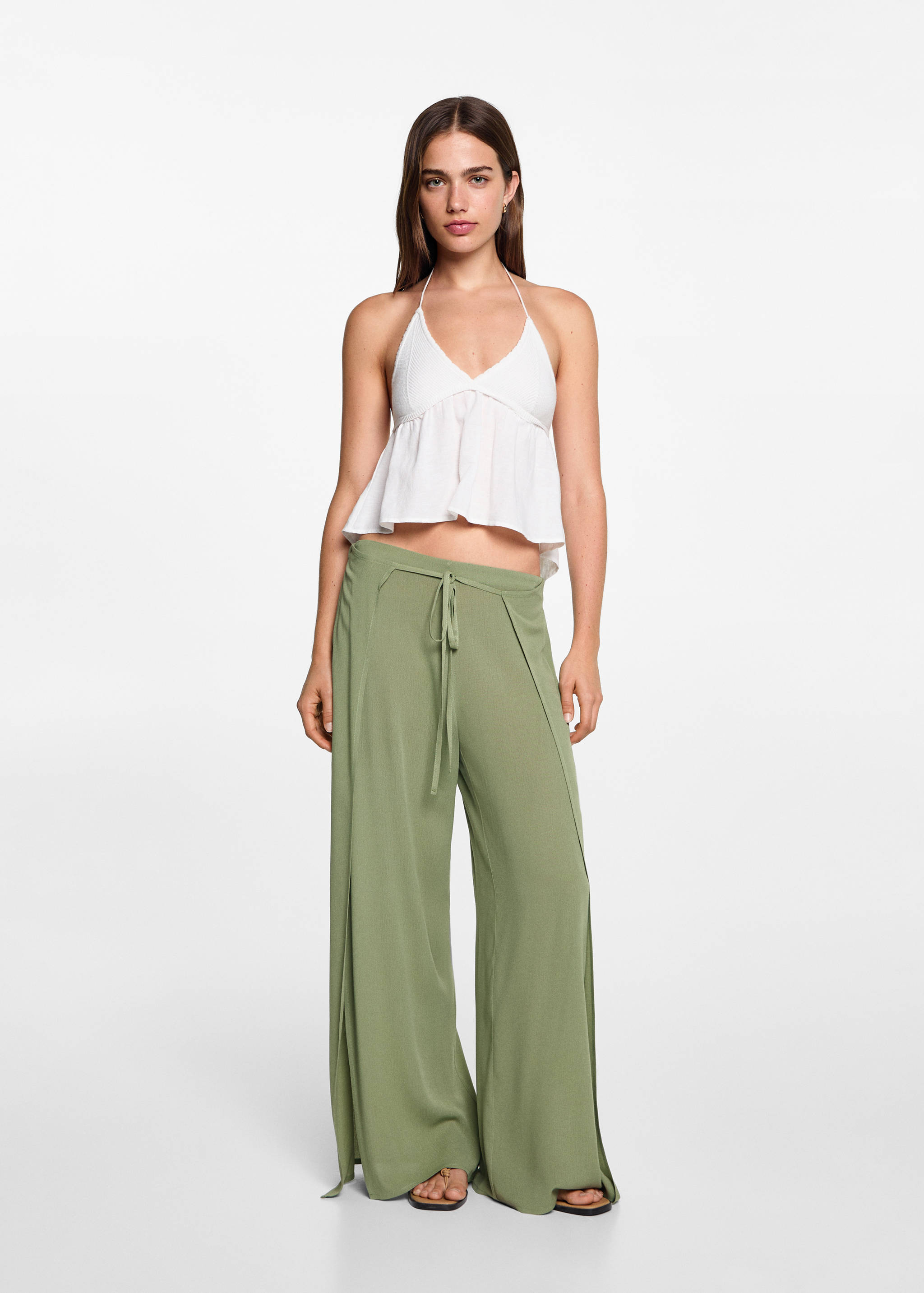 Palazzo trousers with openings - General plane
