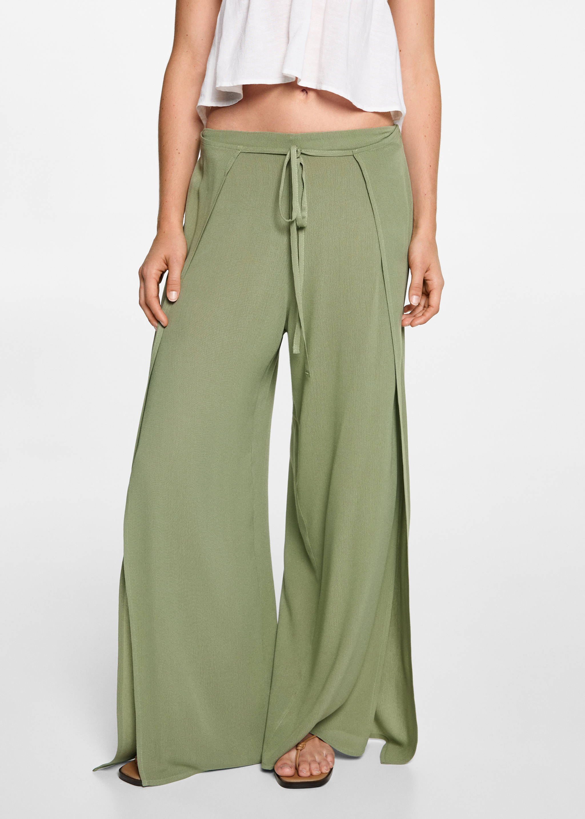 Palazzo trousers with openings - Medium plane