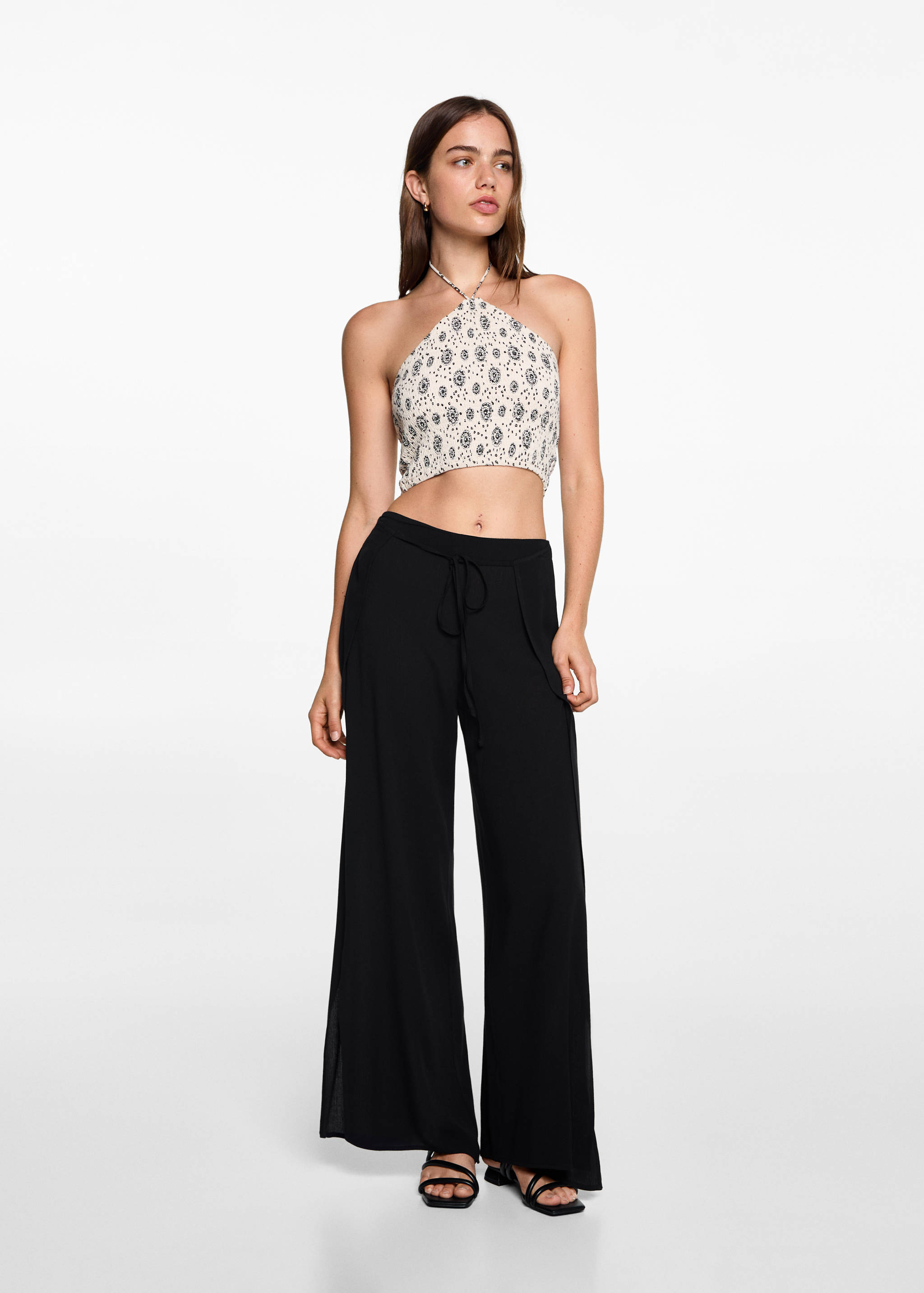 Palazzo trousers with openings - General plane