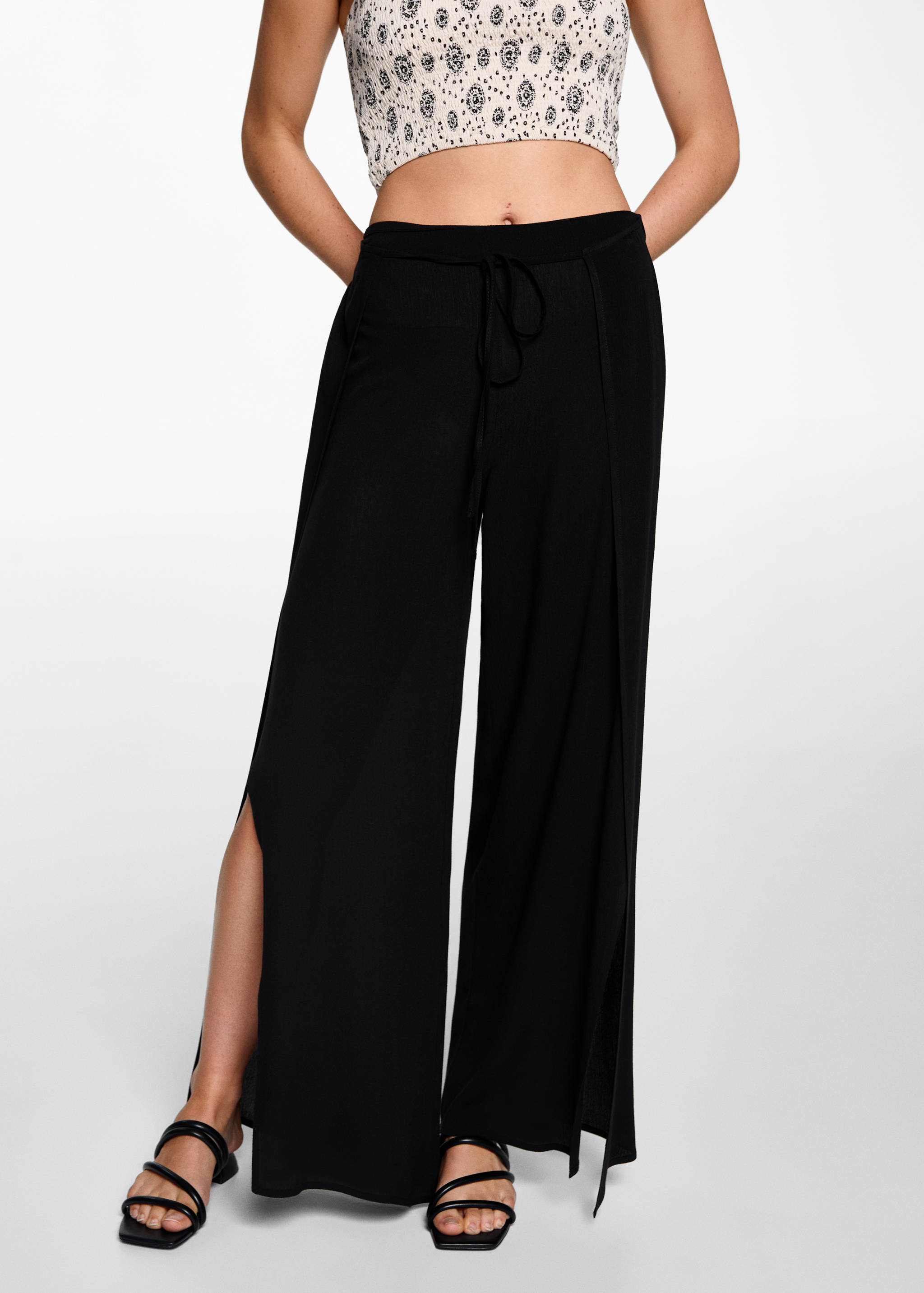 Palazzo trousers with openings - Medium plane