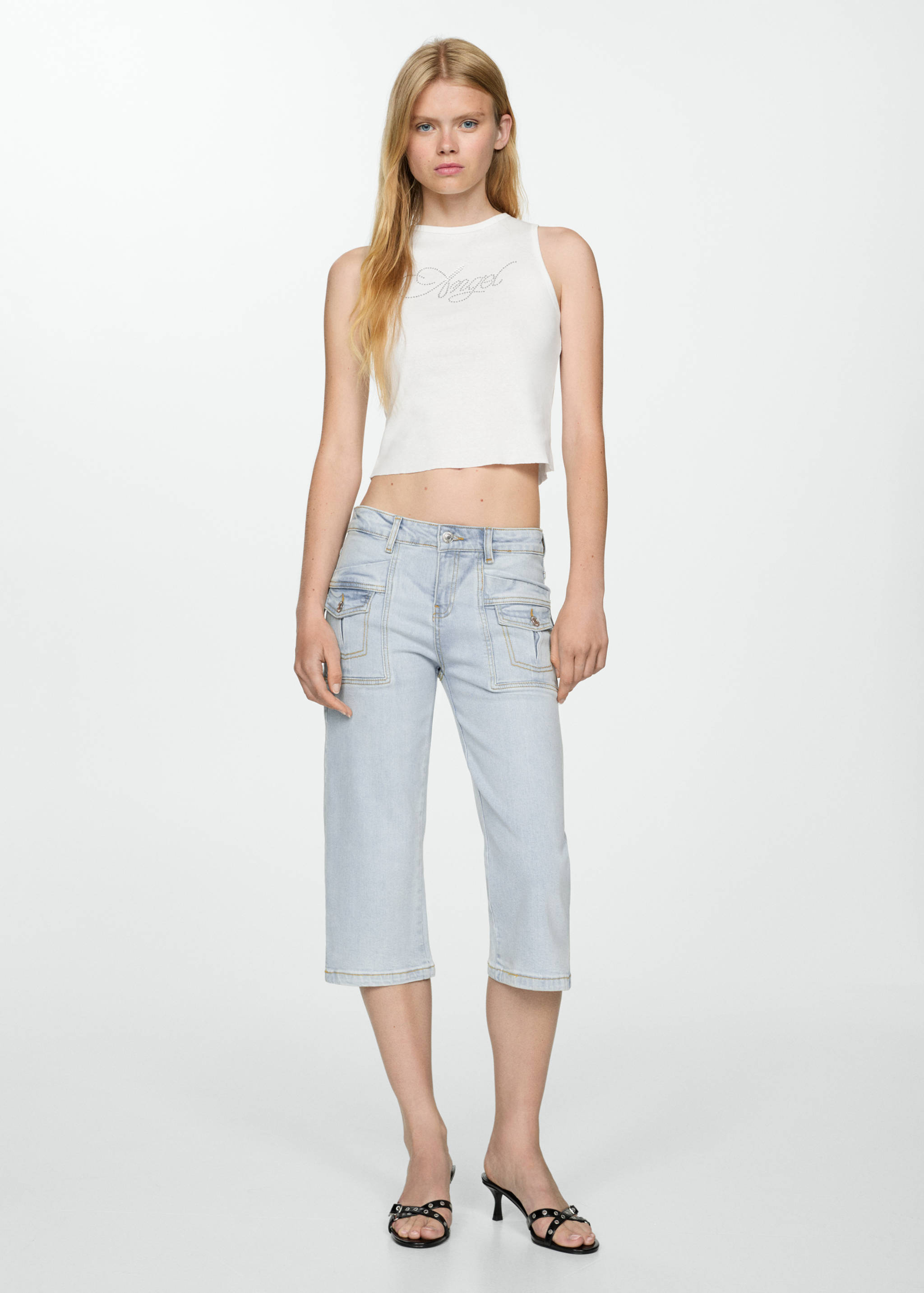 Straight-fit capri jeans - General plane