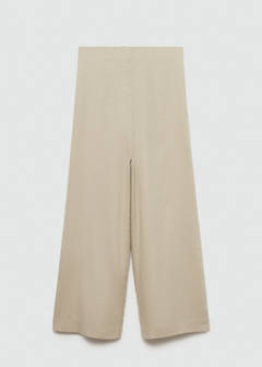 Wide leg linen trousers — Beige 4