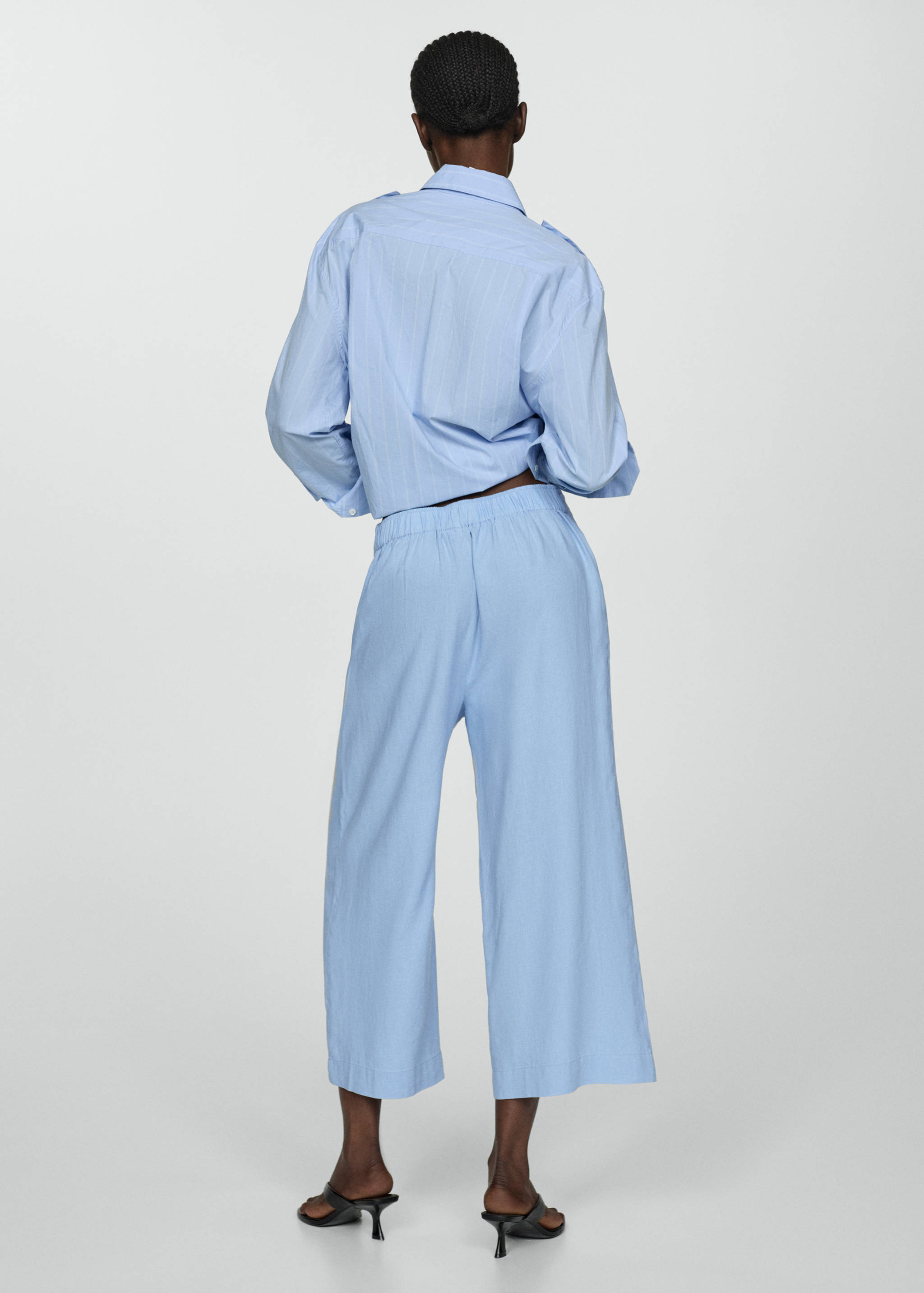 Wide leg linen trousers - Reverse of the article
