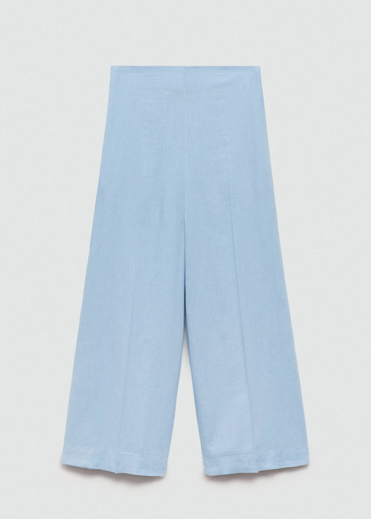 Wide leg linen trousers — Sky Blue