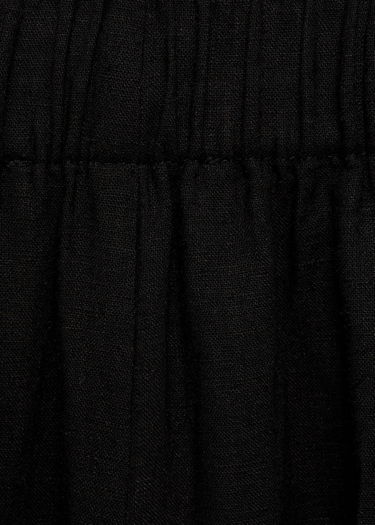 Wide leg linen trousers — Black