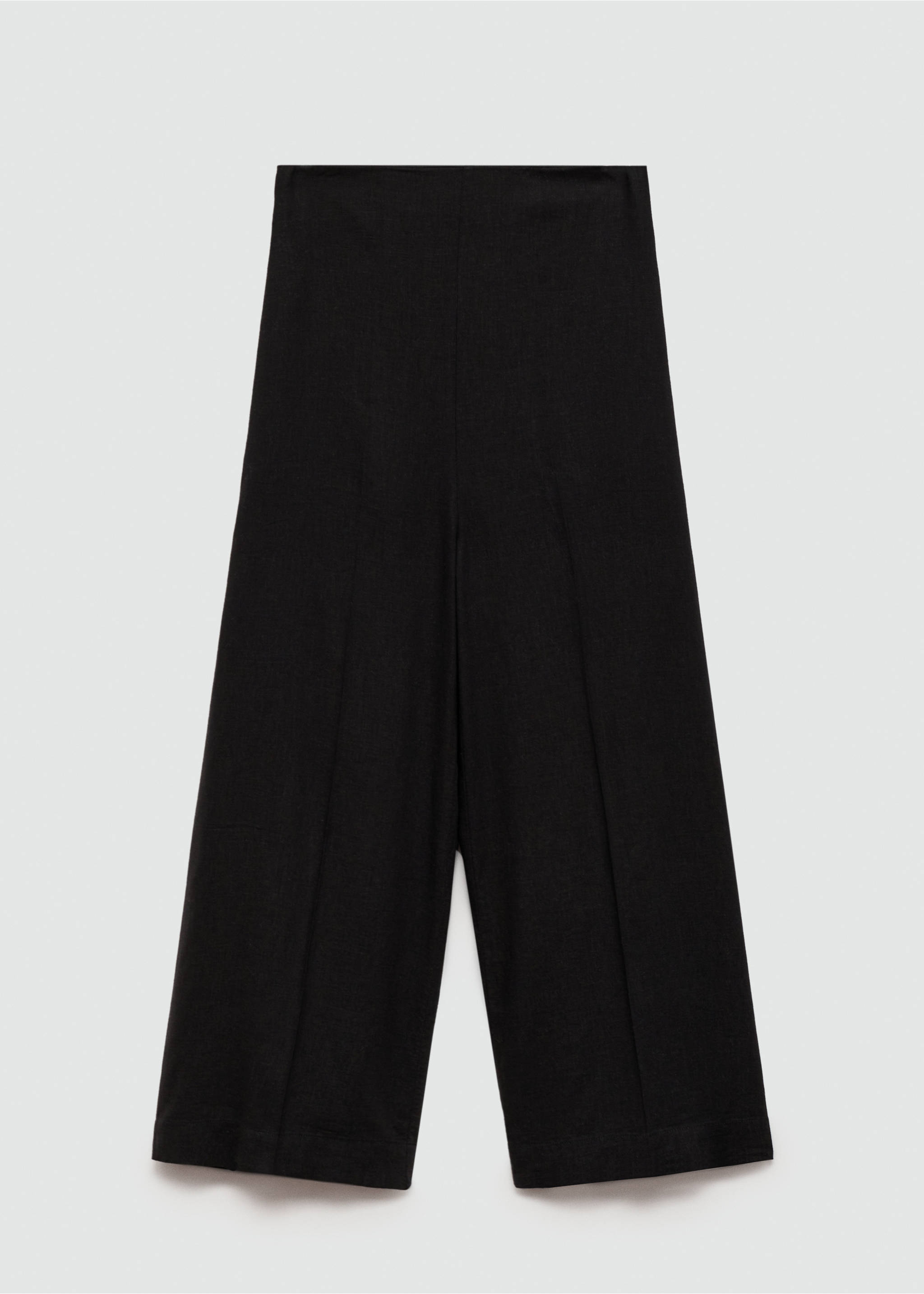 Wide leg linen trousers - Article without model, Black. Ref: 77092007-00.