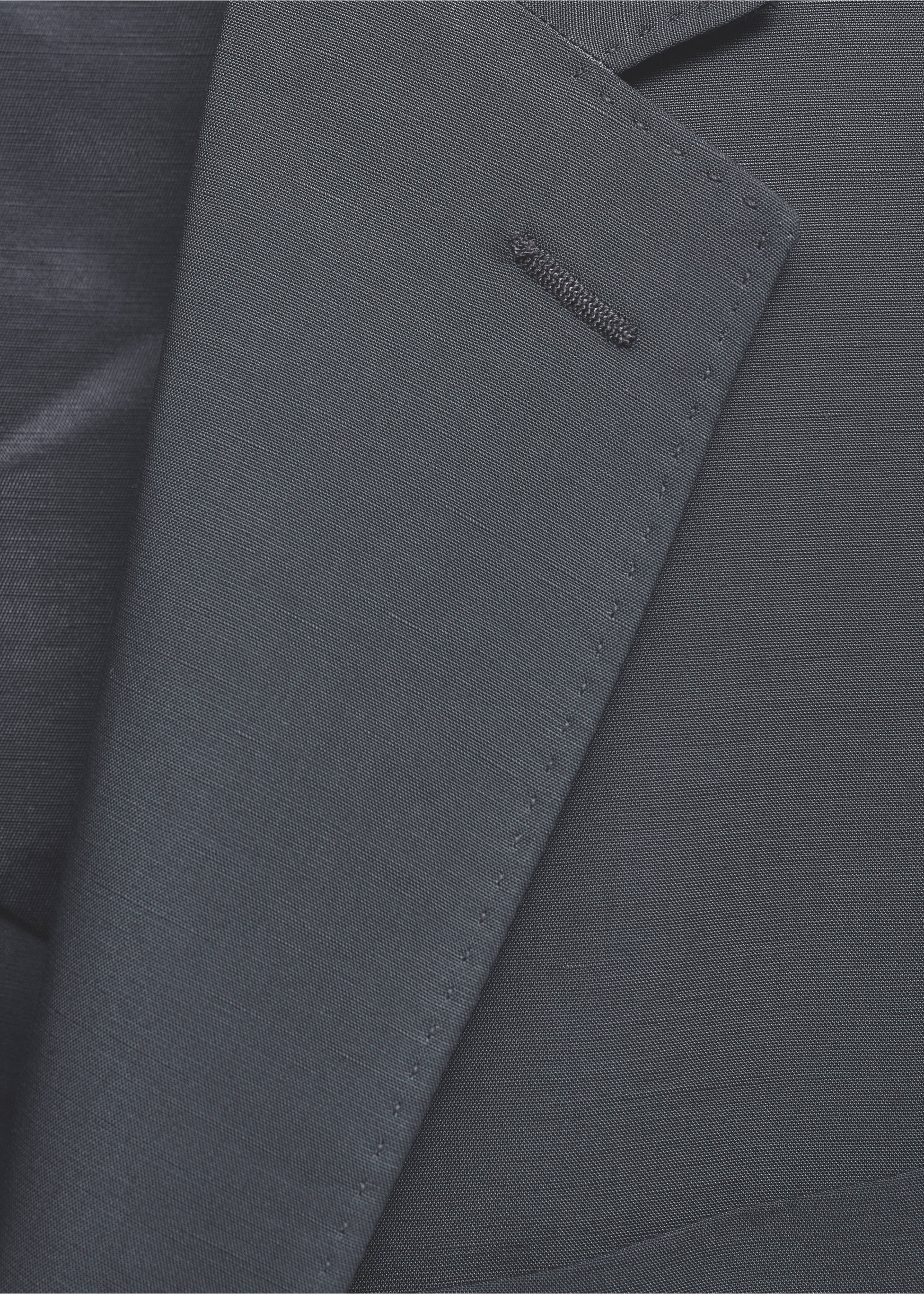 Slim fit keten karışımlı blazer ceket - Ürün detayı 8, Petrol Mavisi. Ref: 77092531-00.
