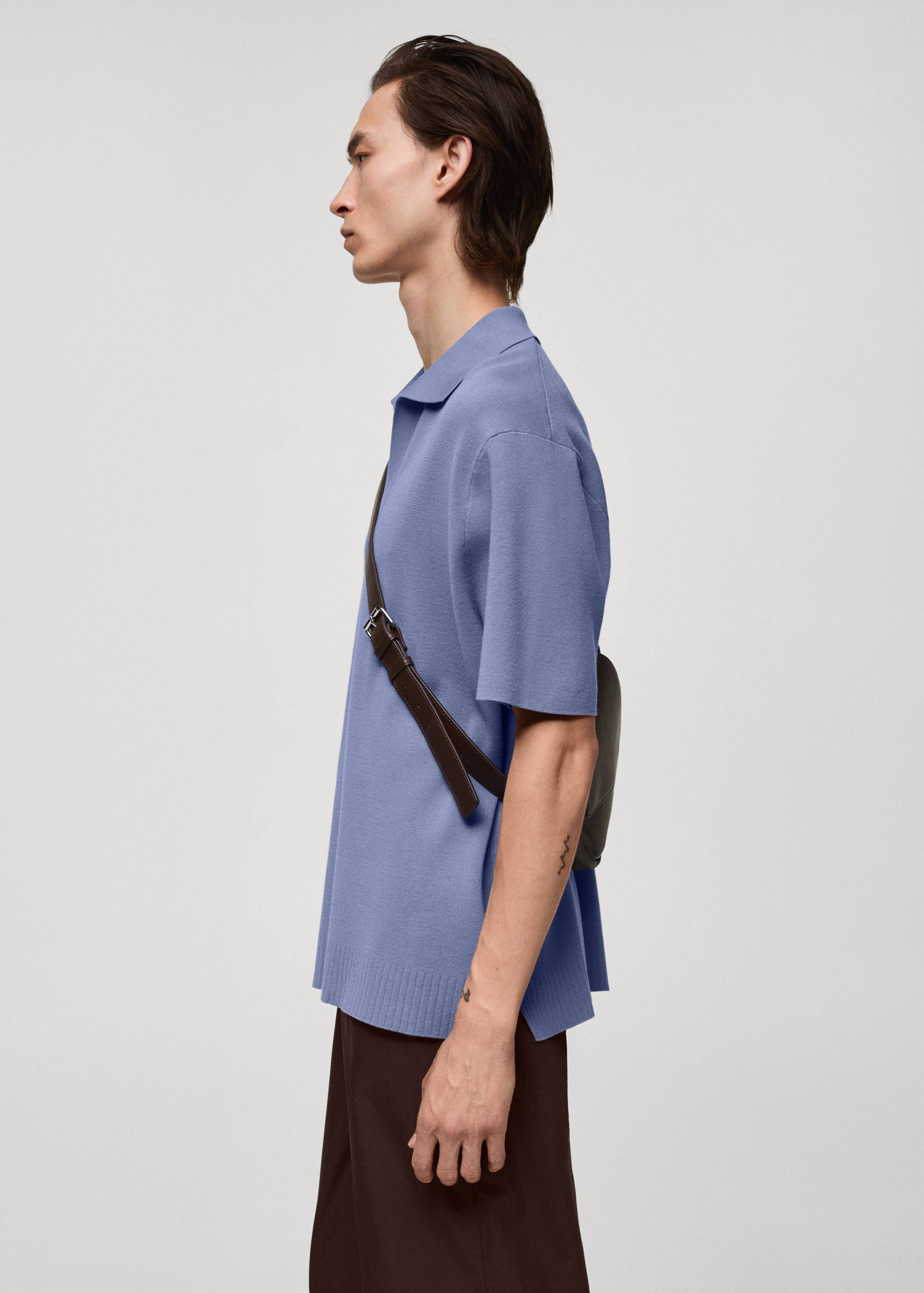 Relaxed-fit knitted polo shirt - Details of the article 2