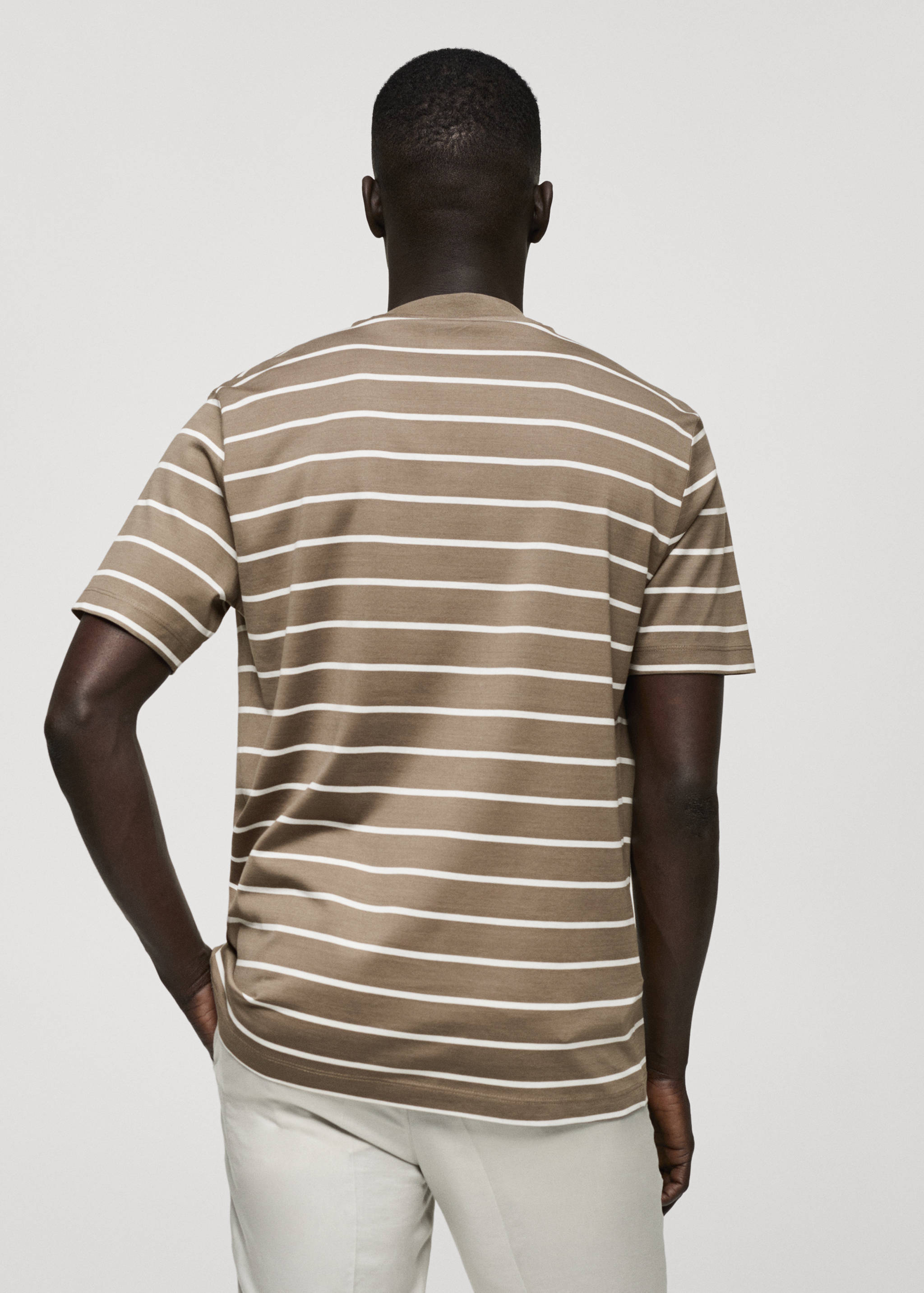 Striped cotton T-shirt - Reverse of the article