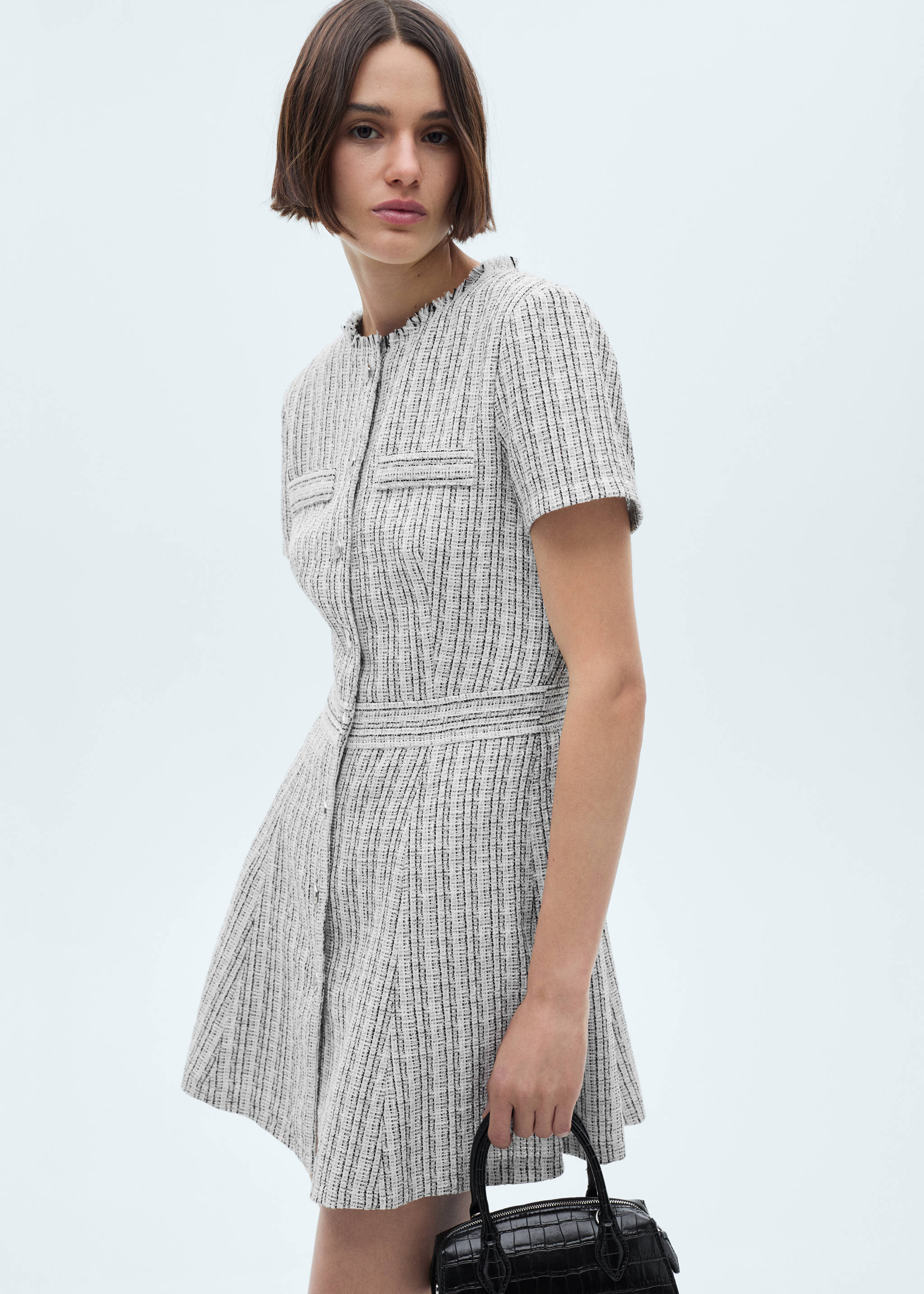 Robe tweed boutons - Plan moyen