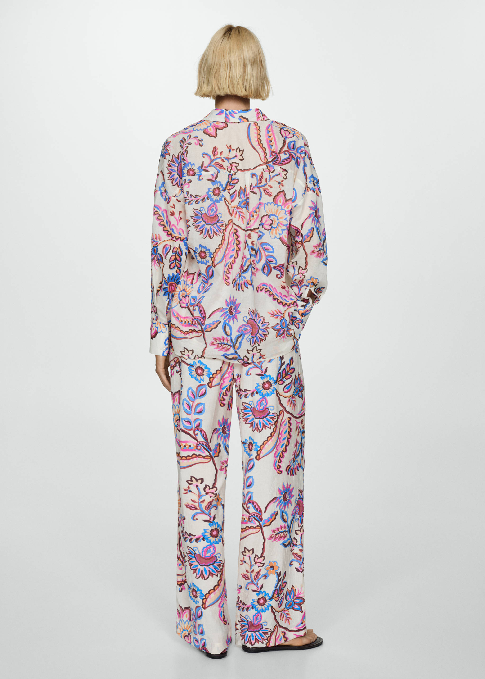 Pantalon droit imprimé fleuri - Verso de l’article