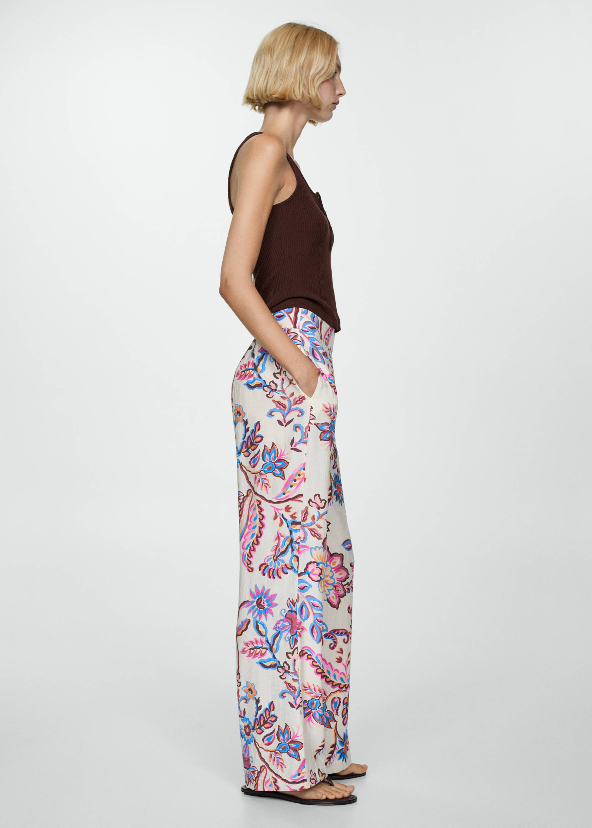 Pantalon droit imprimé fleuri - Détail de l'article 2