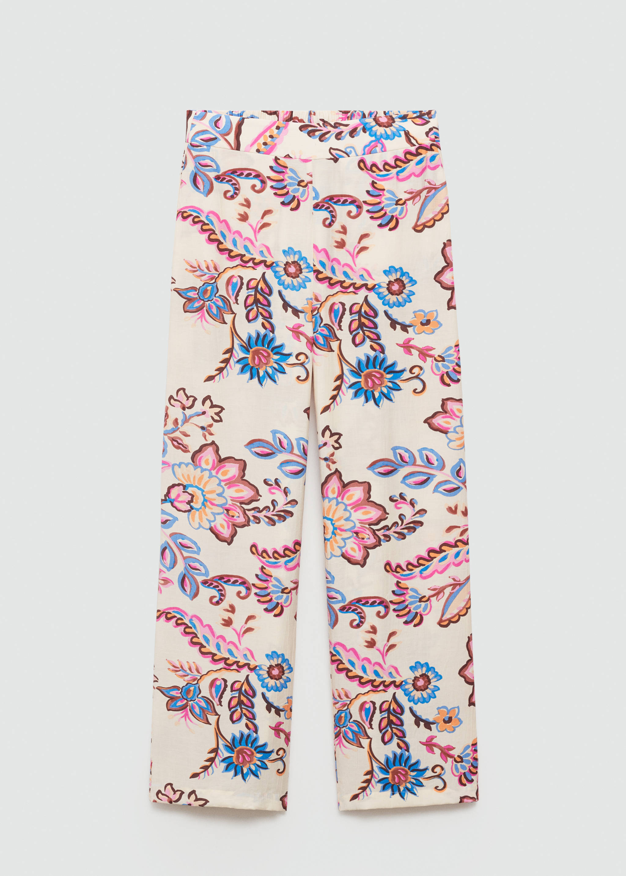 Pantalon droit imprimé fleuri - Article sans modèle