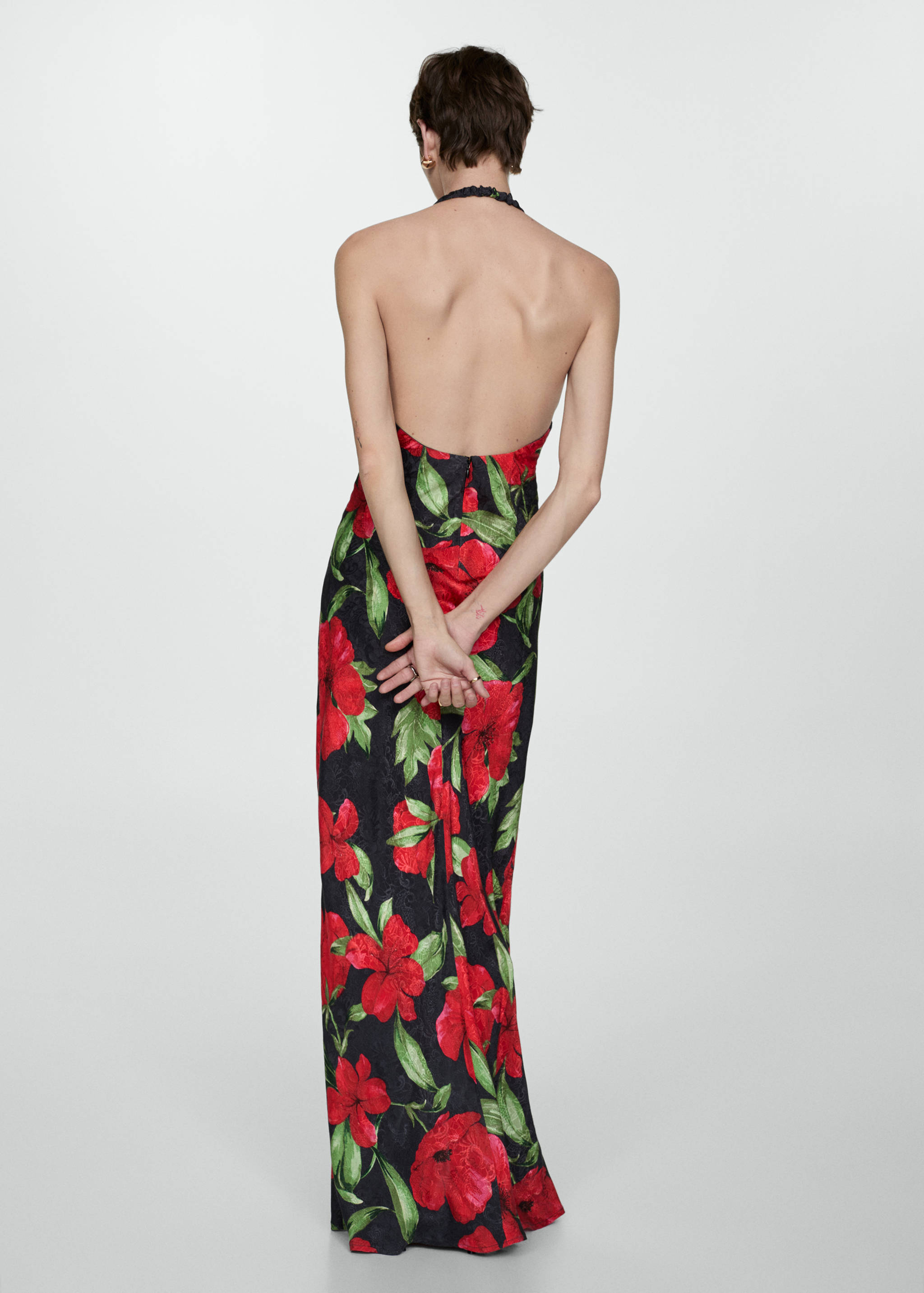 Halter-neck floral dress - Reverse of the article