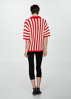 Striped openwork cardigan — Red 3