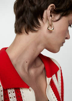 Striped openwork cardigan — Red 4