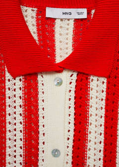 Striped openwork cardigan — Red 8