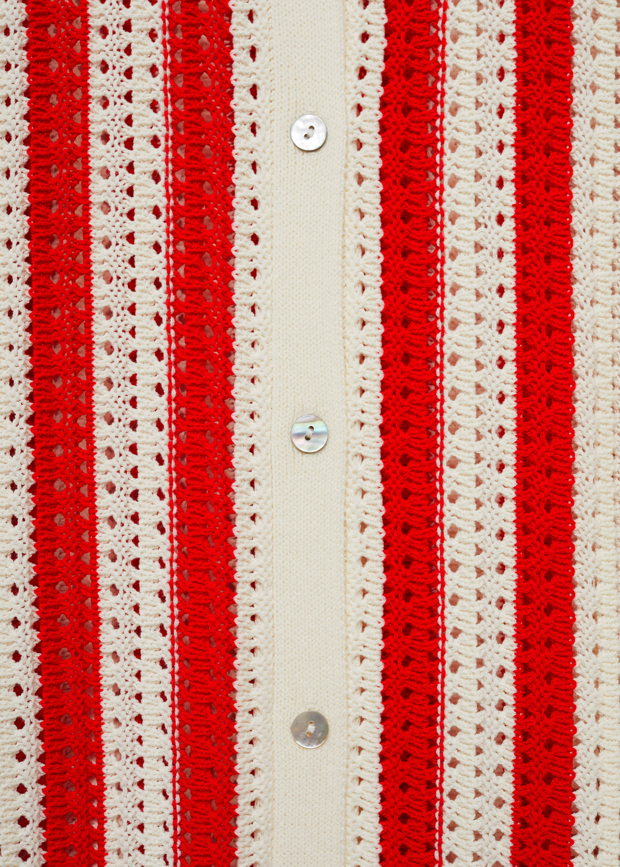 Striped openwork cardigan - Details of the article 0