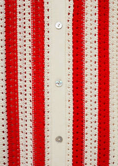 Striped openwork cardigan — Red 9