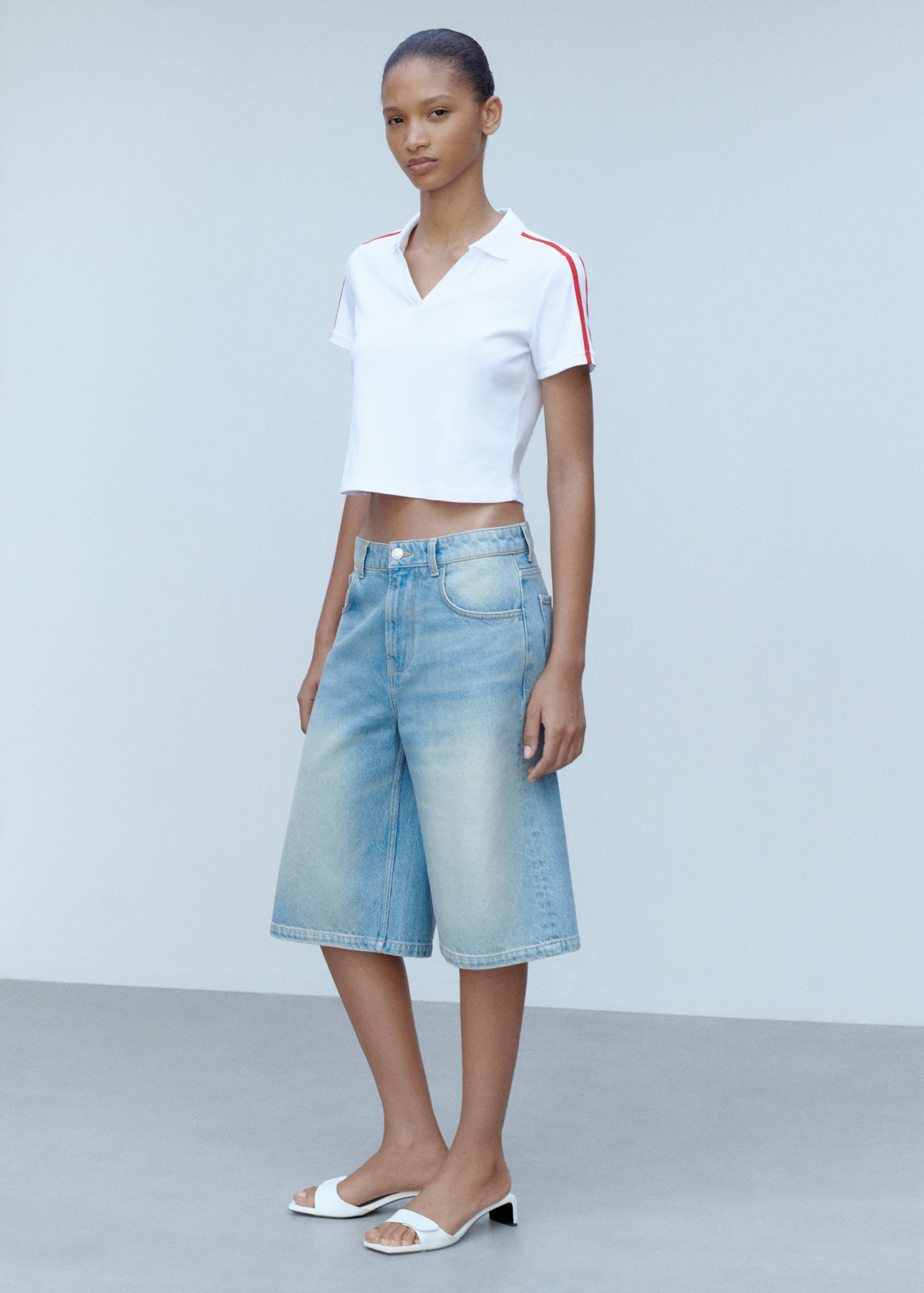 Contrasting stripes cotton polo shirt - General plane