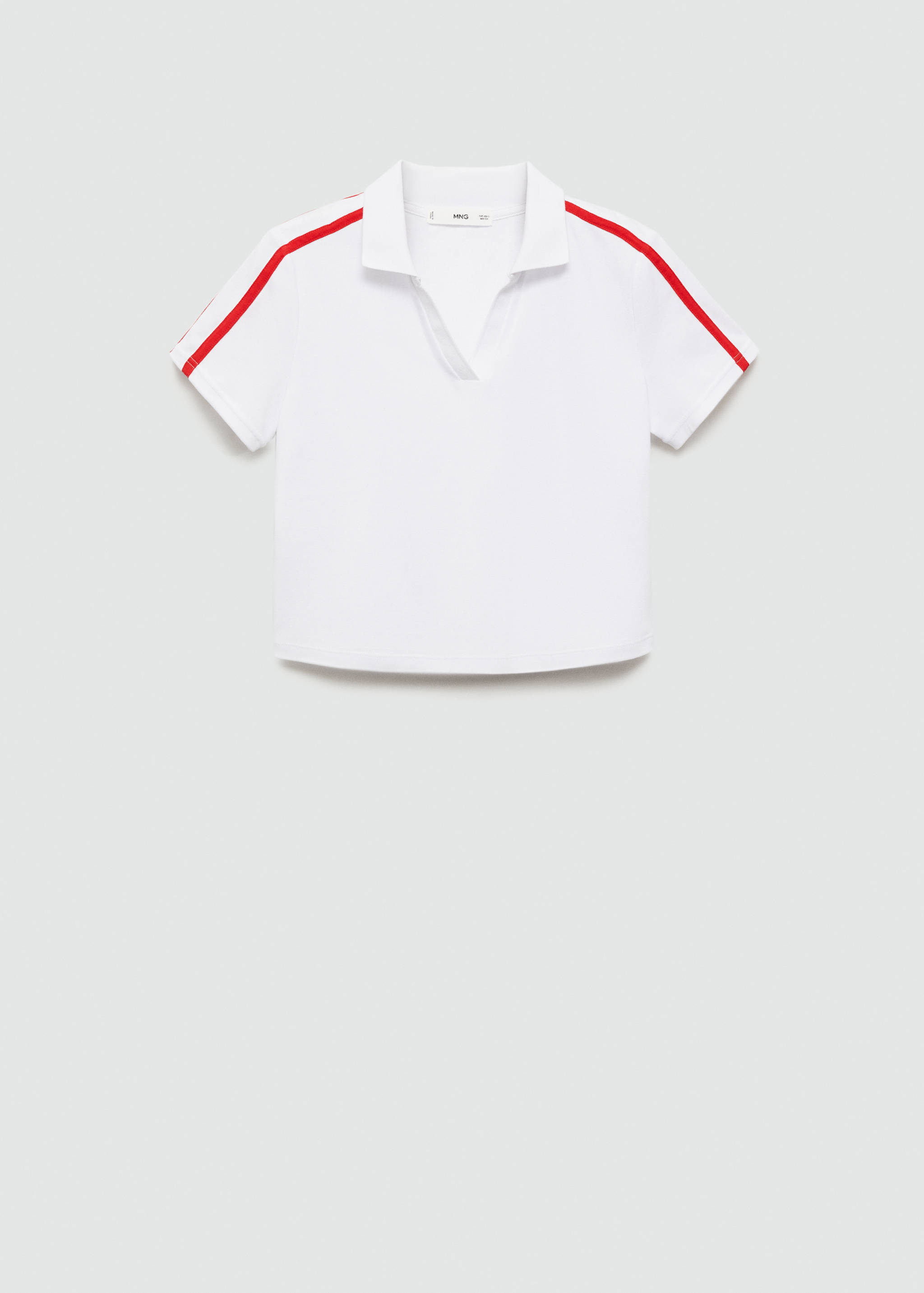 Contrasting stripes cotton polo shirt - Article without model