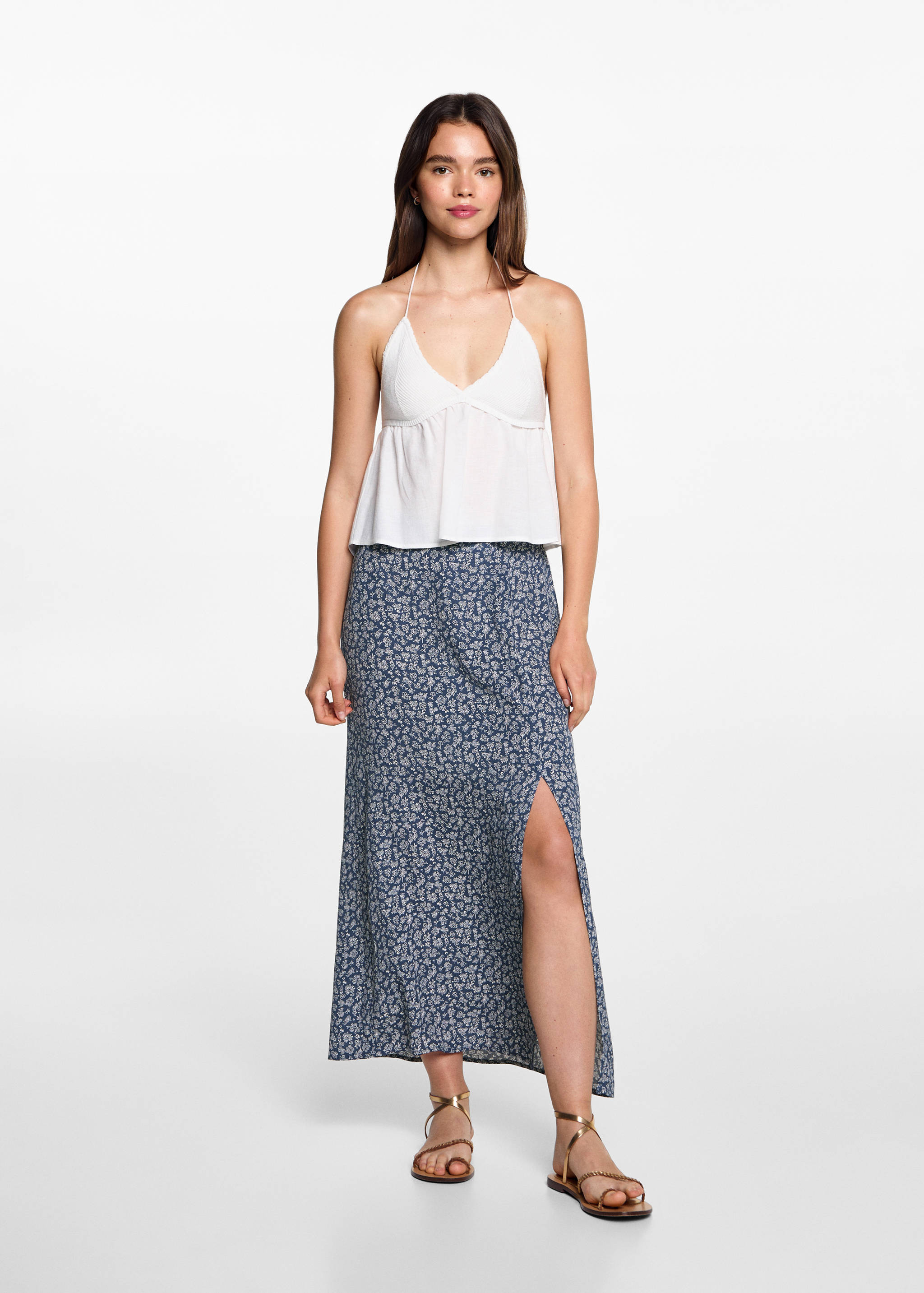 Falda midi floral - Plano general