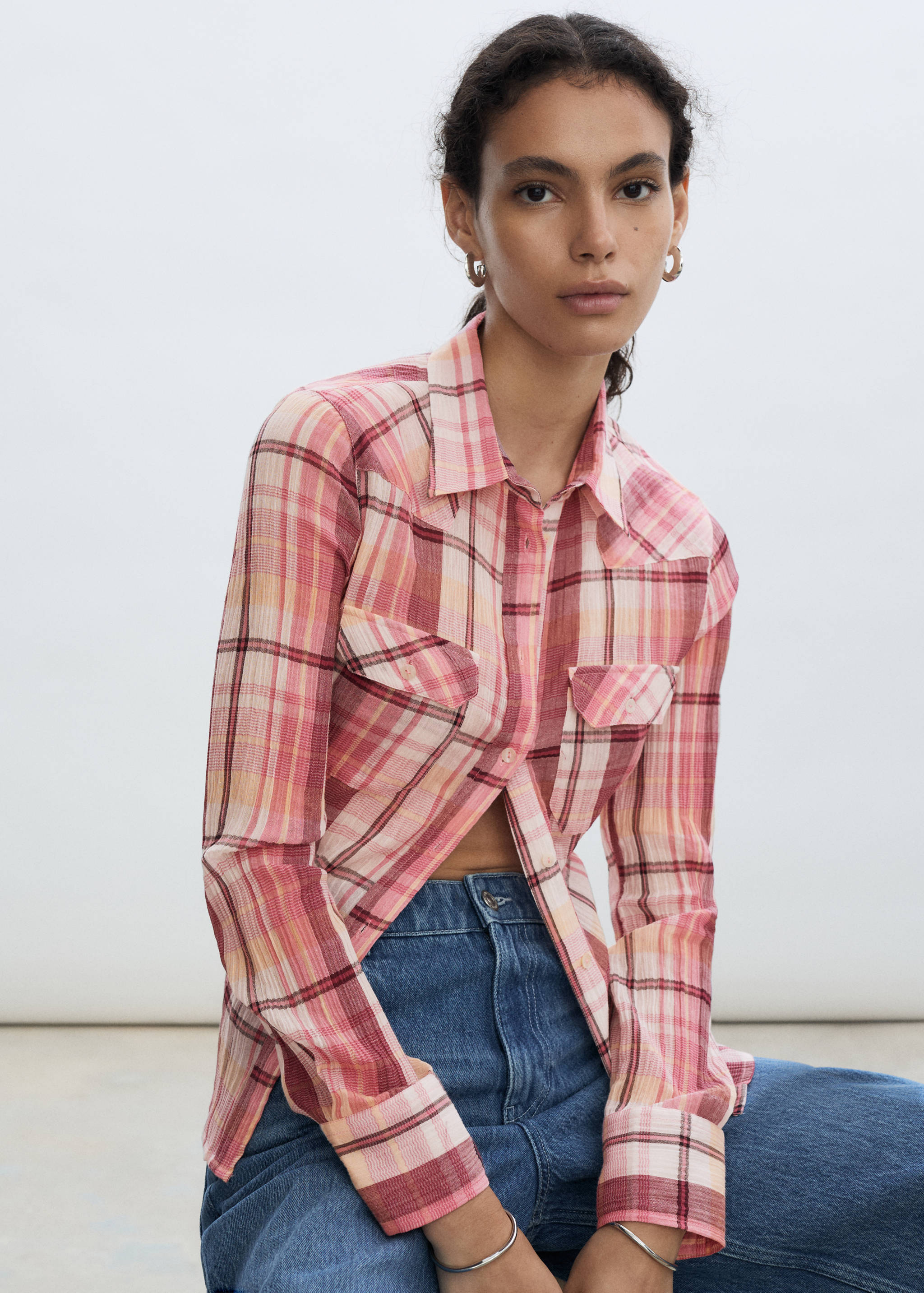 Check cotton shirt - Details of the article 2