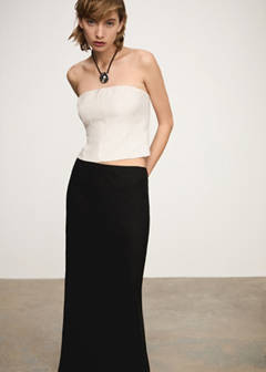 Striped bandeau top — Ecru 1