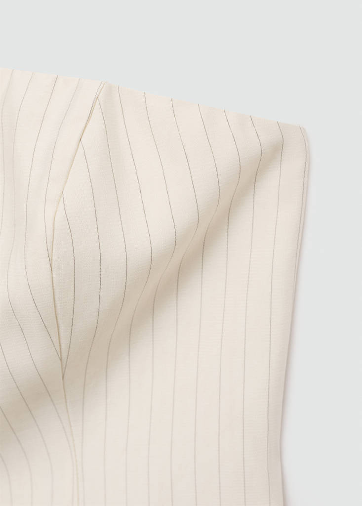 Striped bandeau top — Ecru