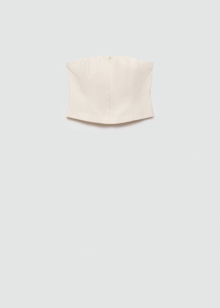 Striped bandeau top — Ecru