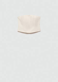 Striped bandeau top — Ecru 6