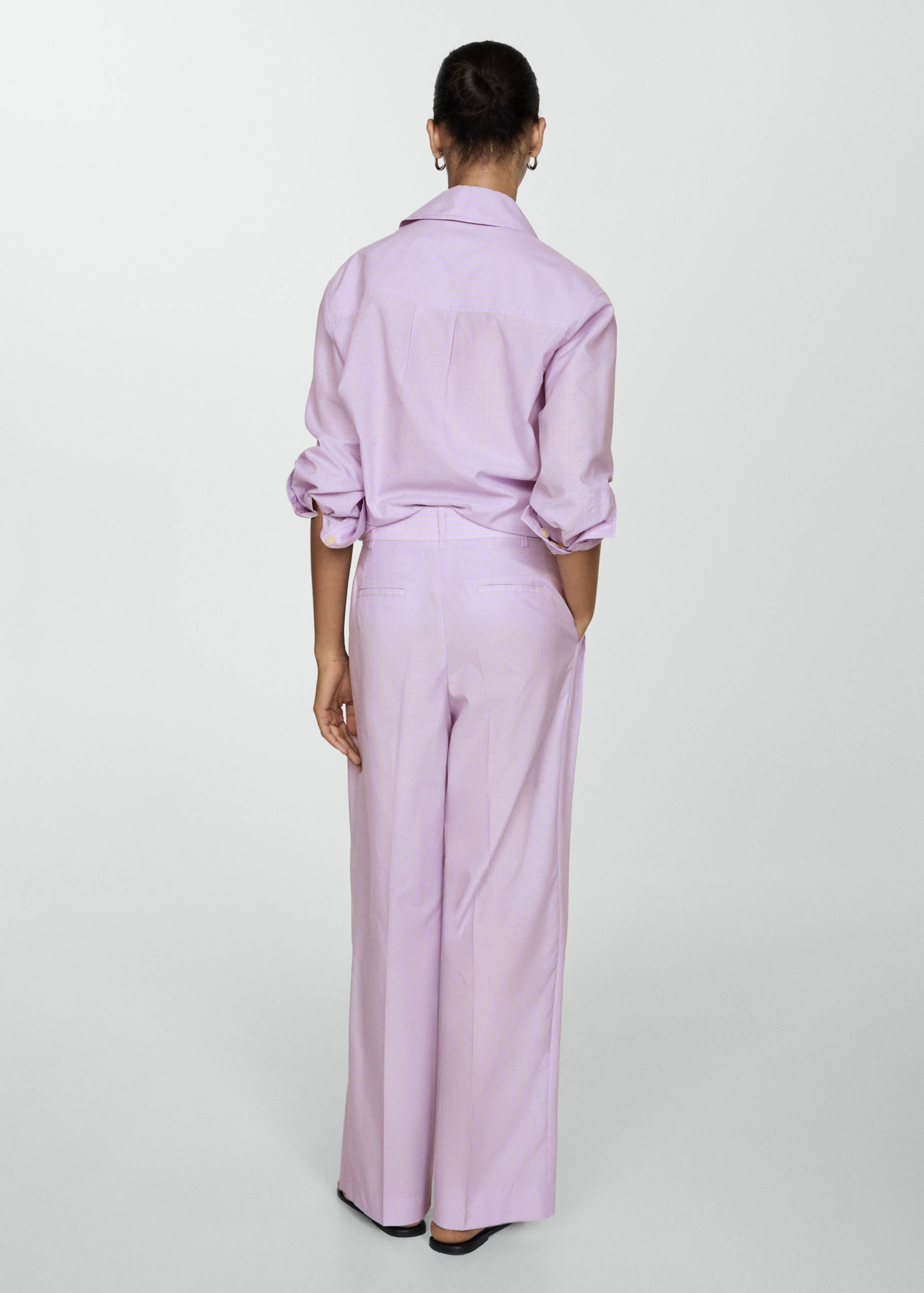 Striped wide leg trousers - Reverse of the article