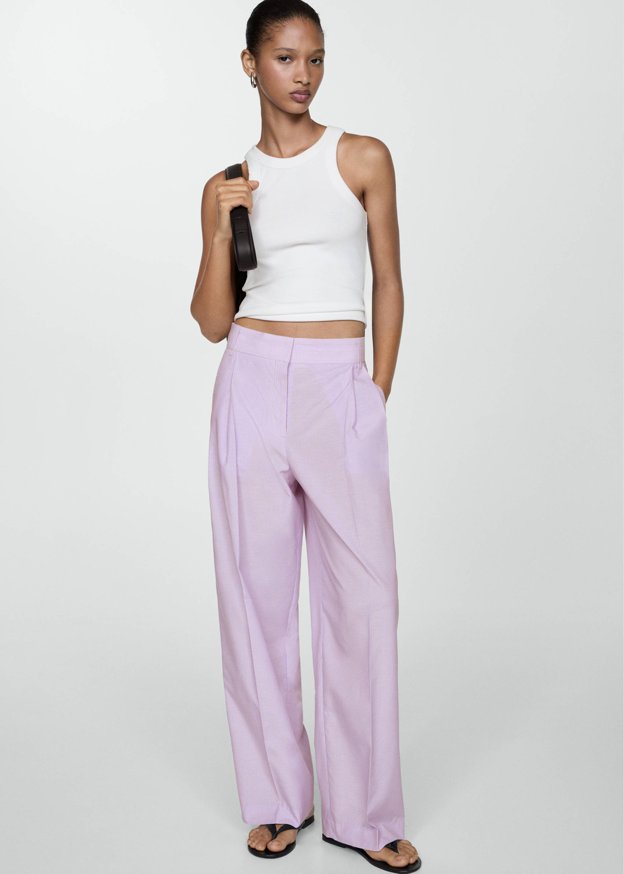 Striped wide leg trousers - Details of the article 2