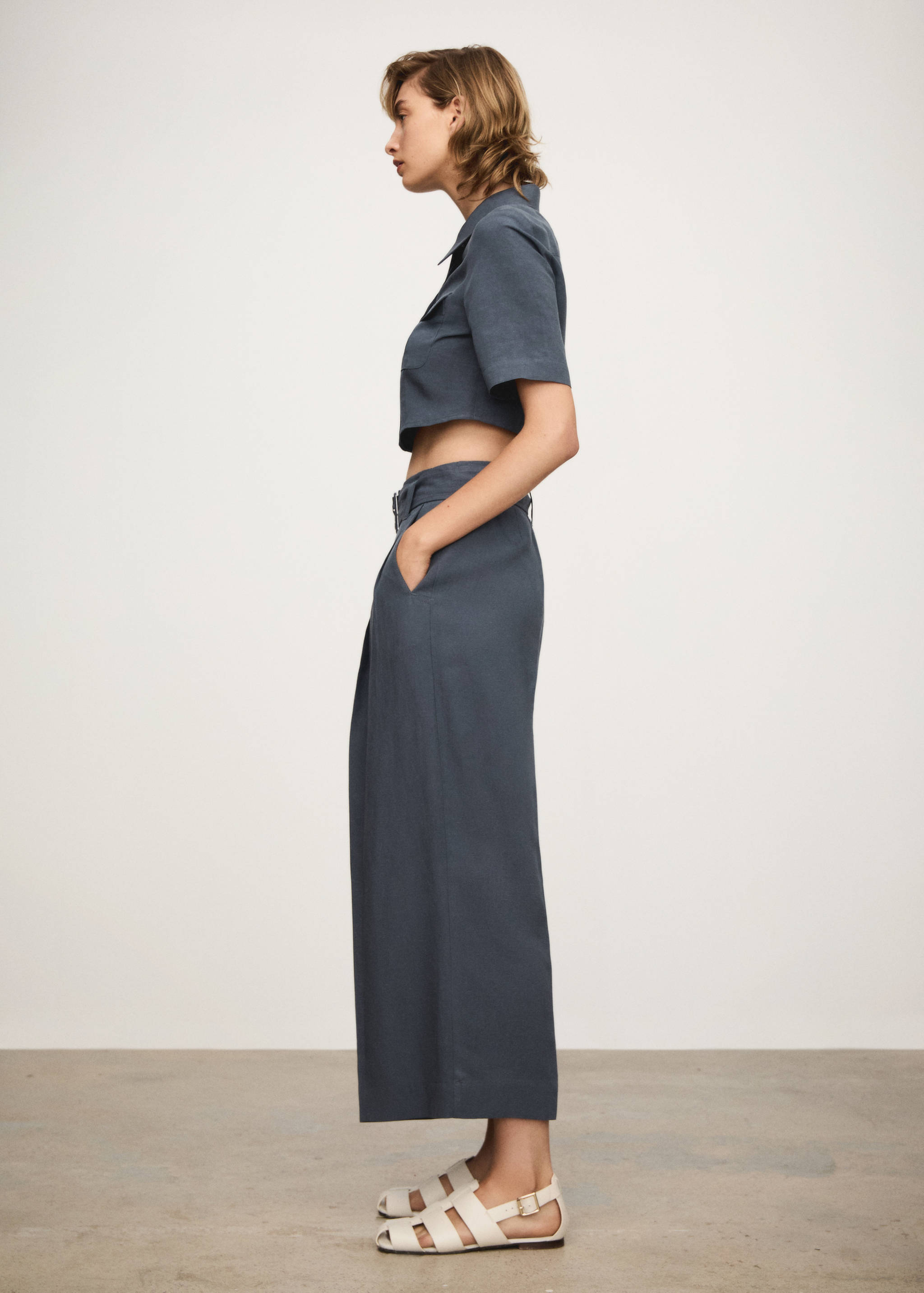 Lyocell cropped shirt - General plane