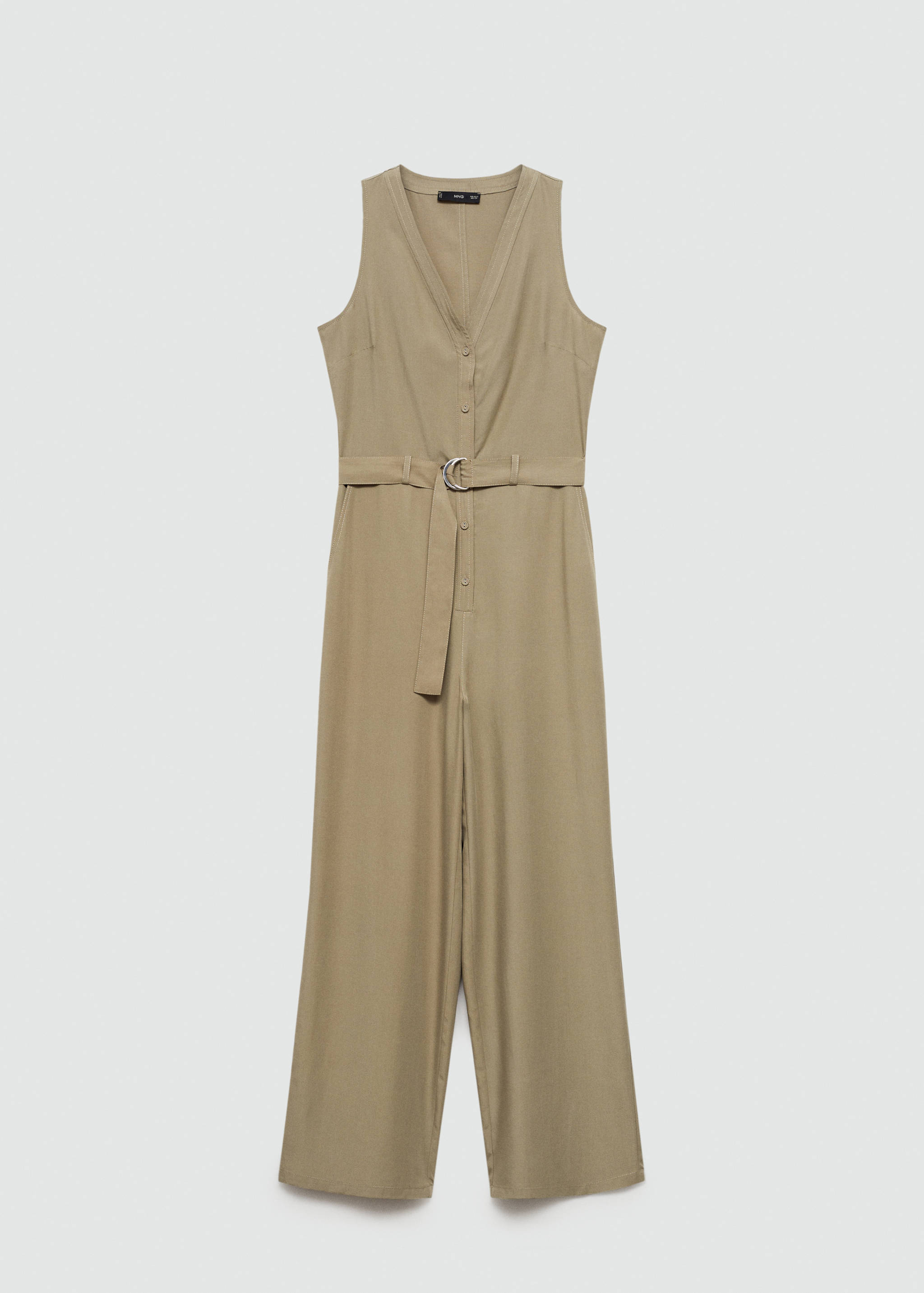 Lyocell jumpsuit met ceintuur - Artikel zonder model