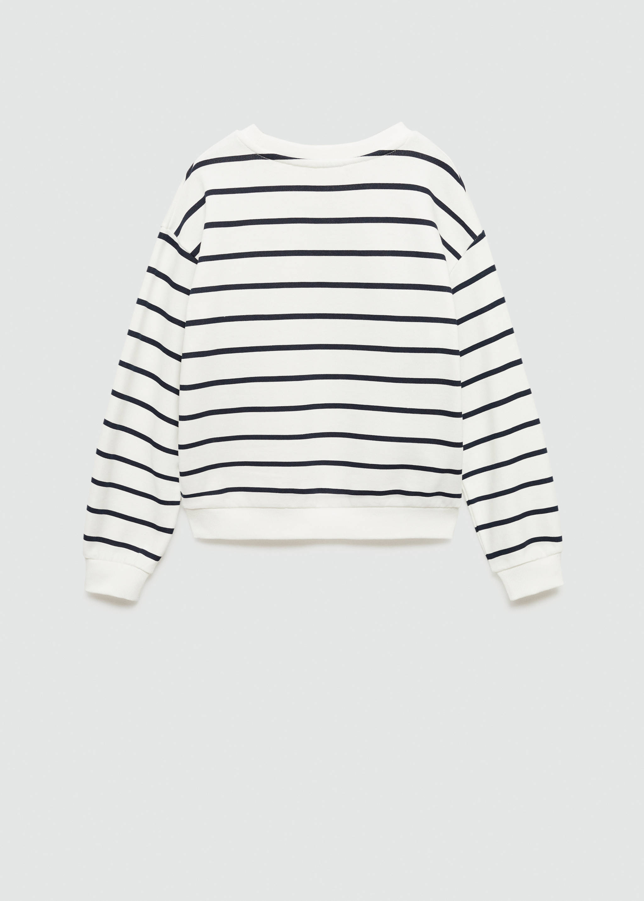 Полосатый свитшот с надписью - Обратная сторона изделия