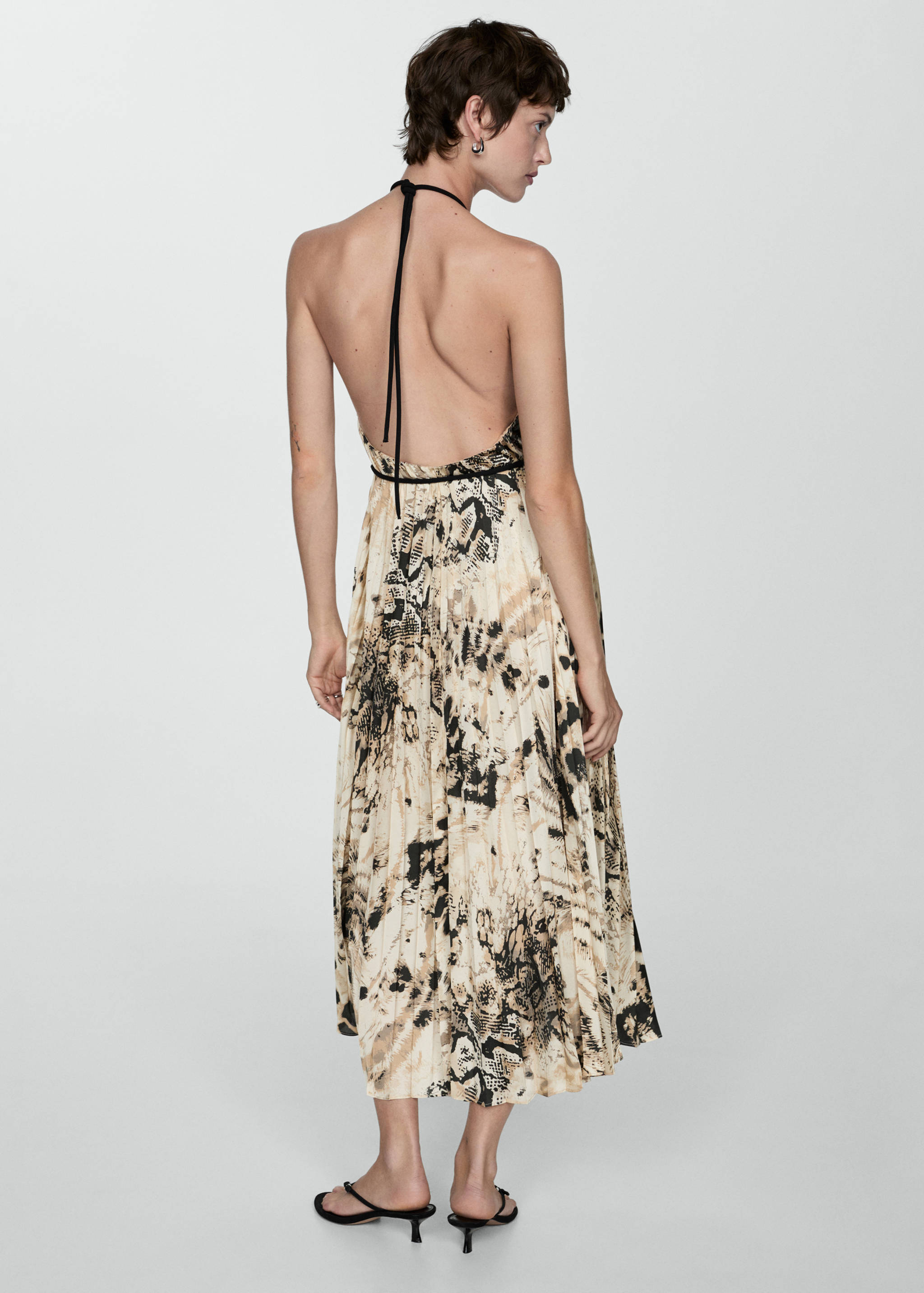 Pleated animal-print dress - Details of the article 2