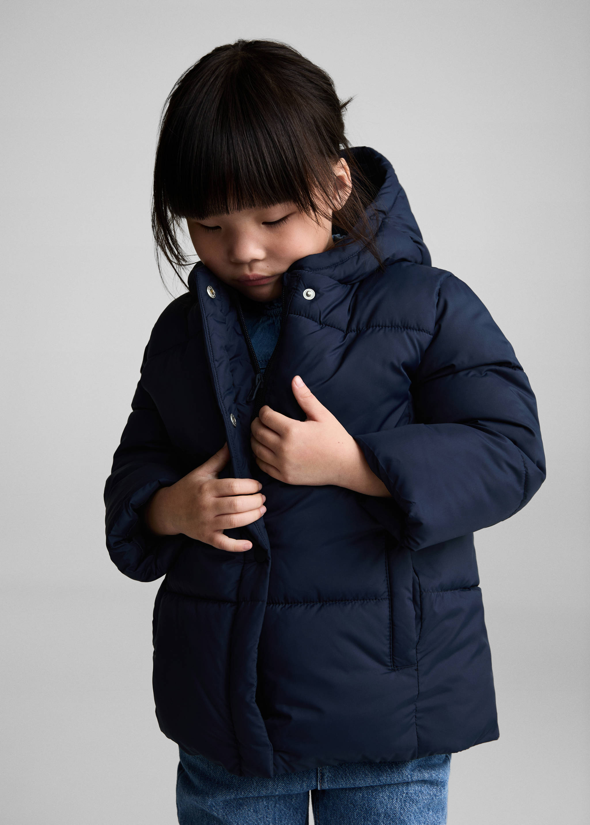 Hood puffer coat - Medium plane