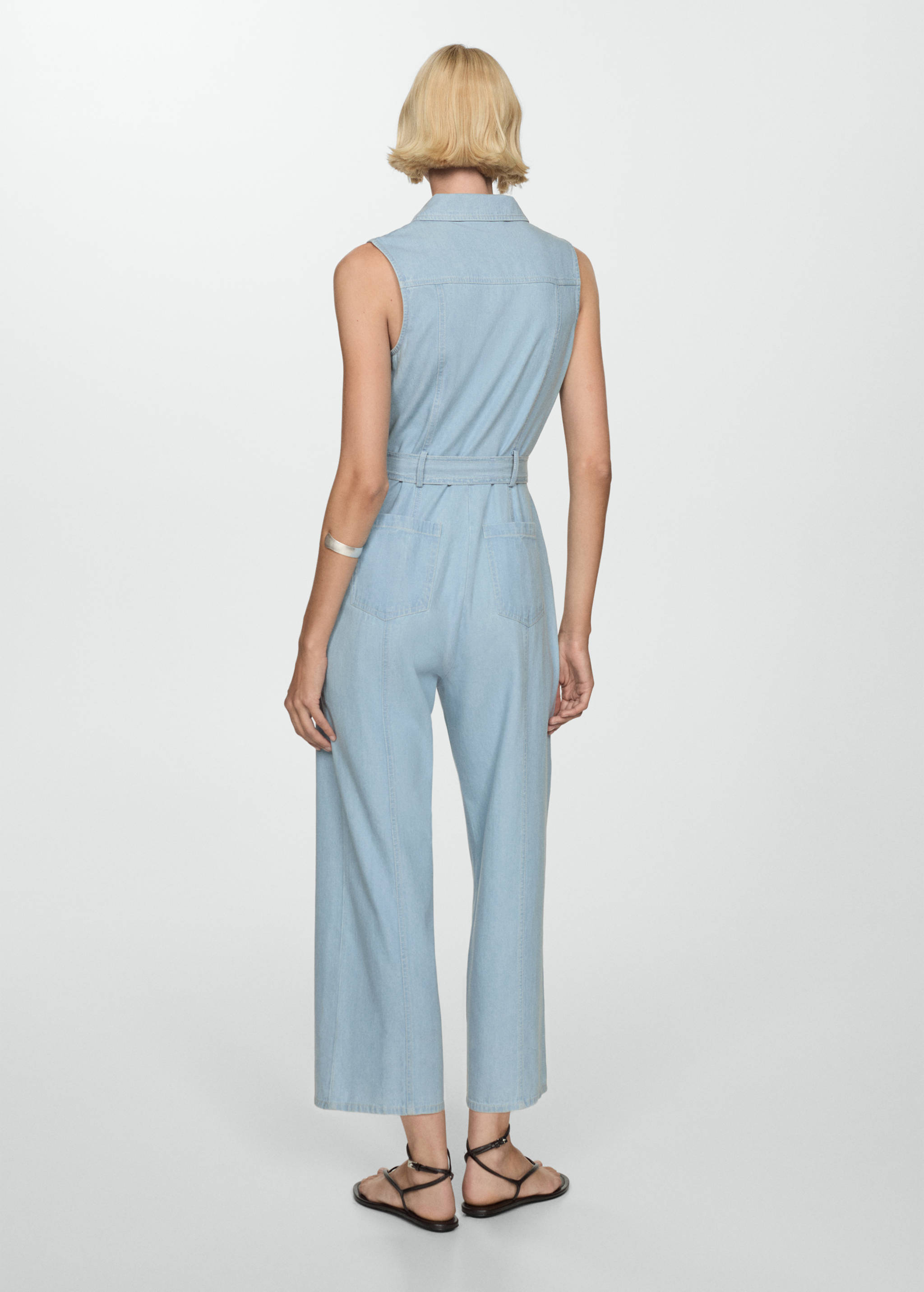Denim jumpsuit belt - Reverse of the article