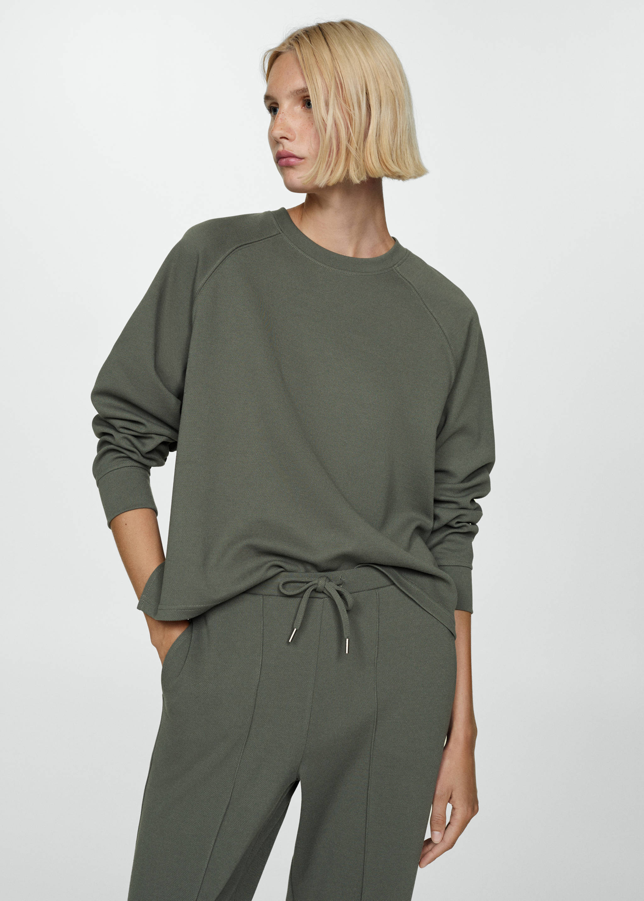 Decorative stitching sweatshirt - Medium plane