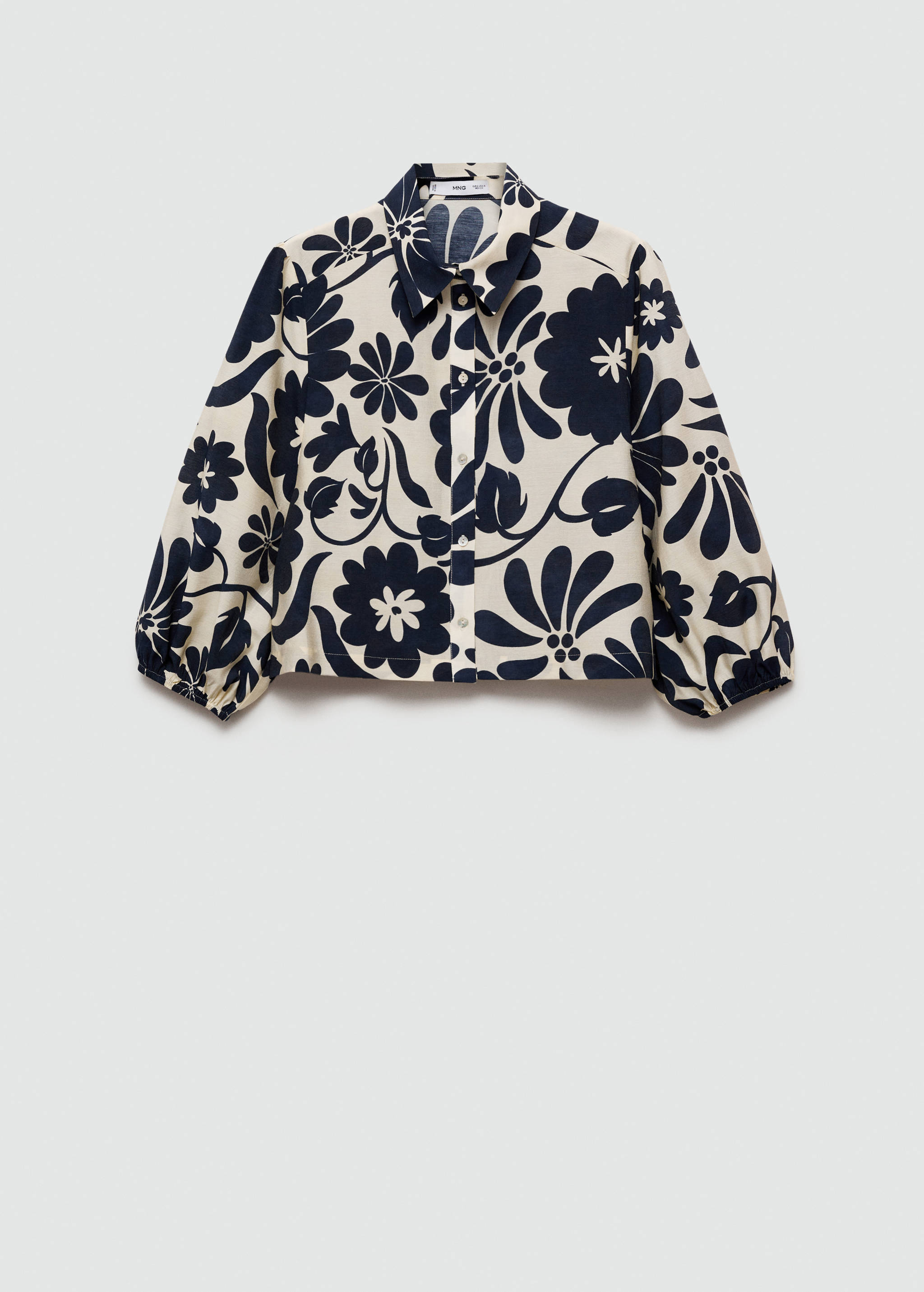Укороченная рубашка с цветочным принтом - Изделие без модели