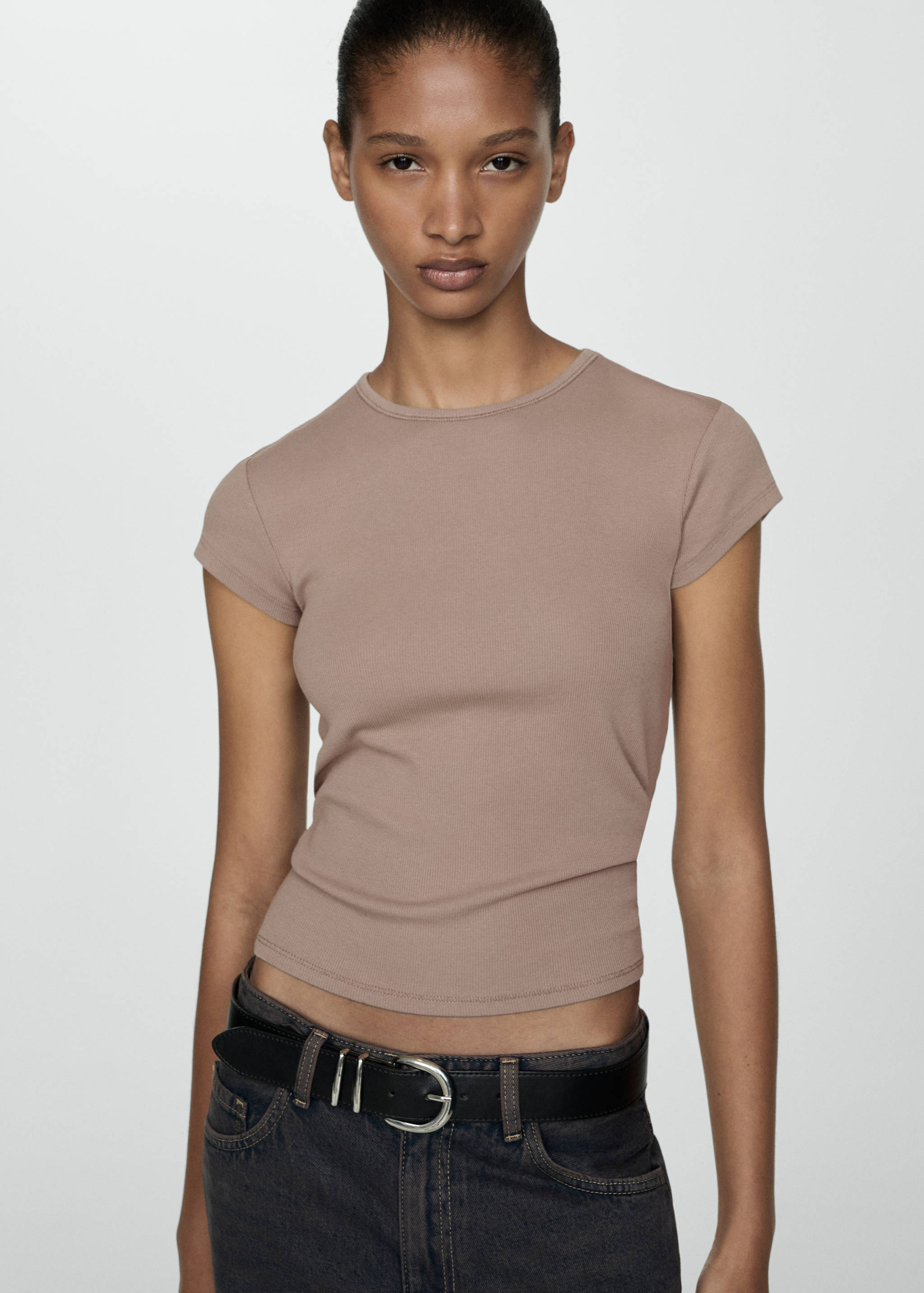 T-shirt manches courtes maille - Plan moyen