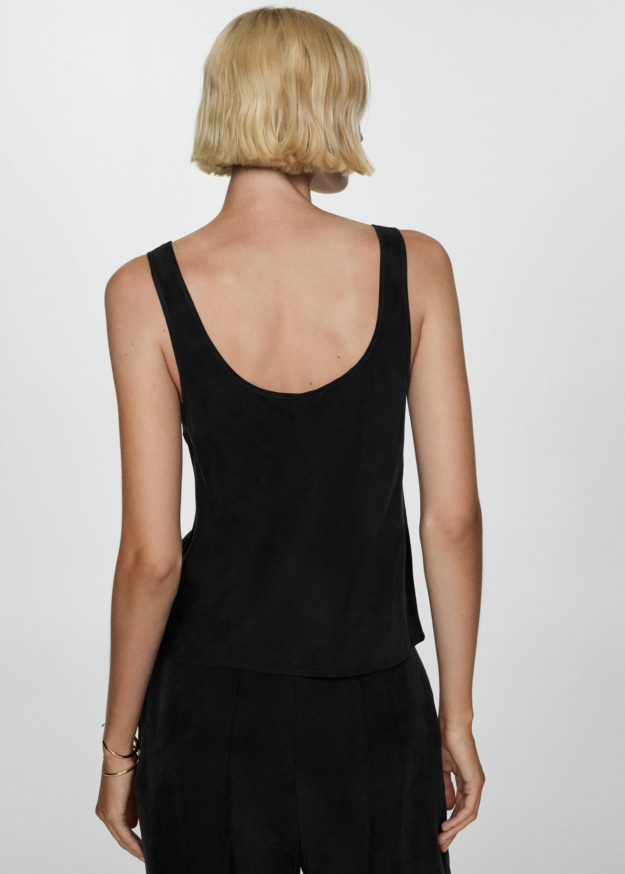Strapless cupro top - Reverse of the article