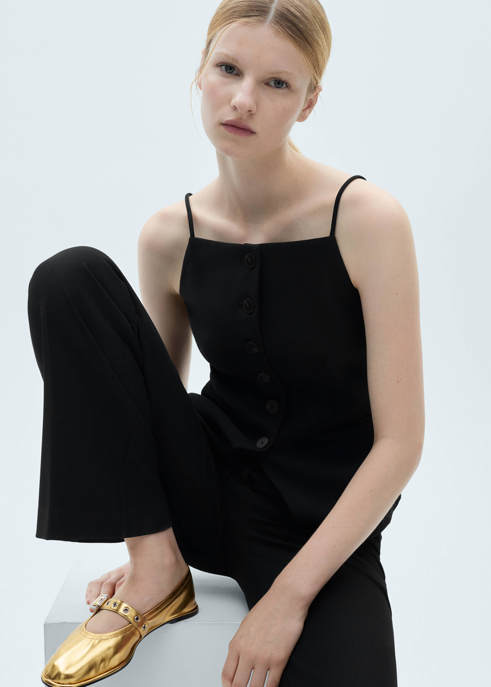 Round-toe ballet flats with buckle - General plane