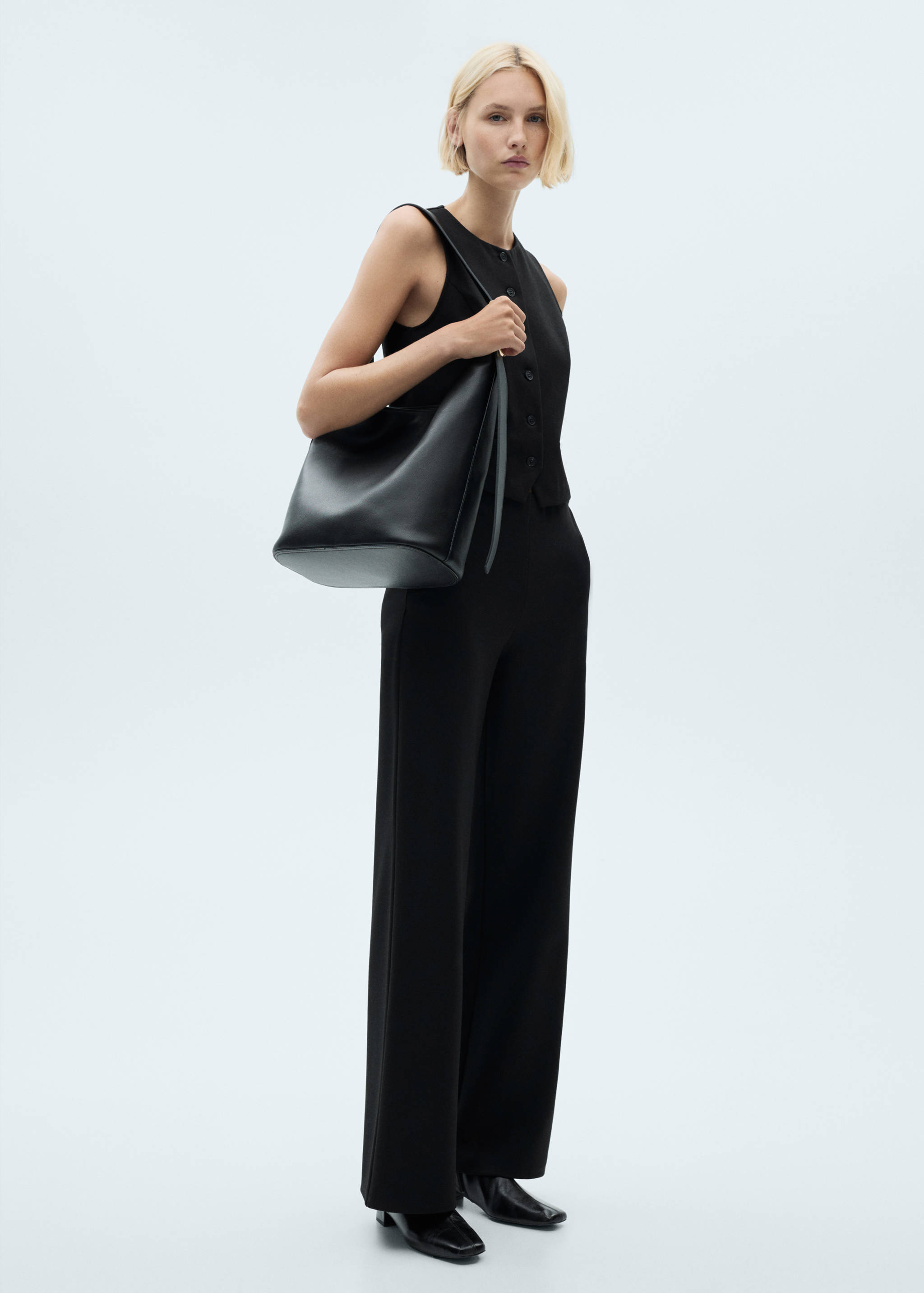 Rome-knit straight trousers - General plane